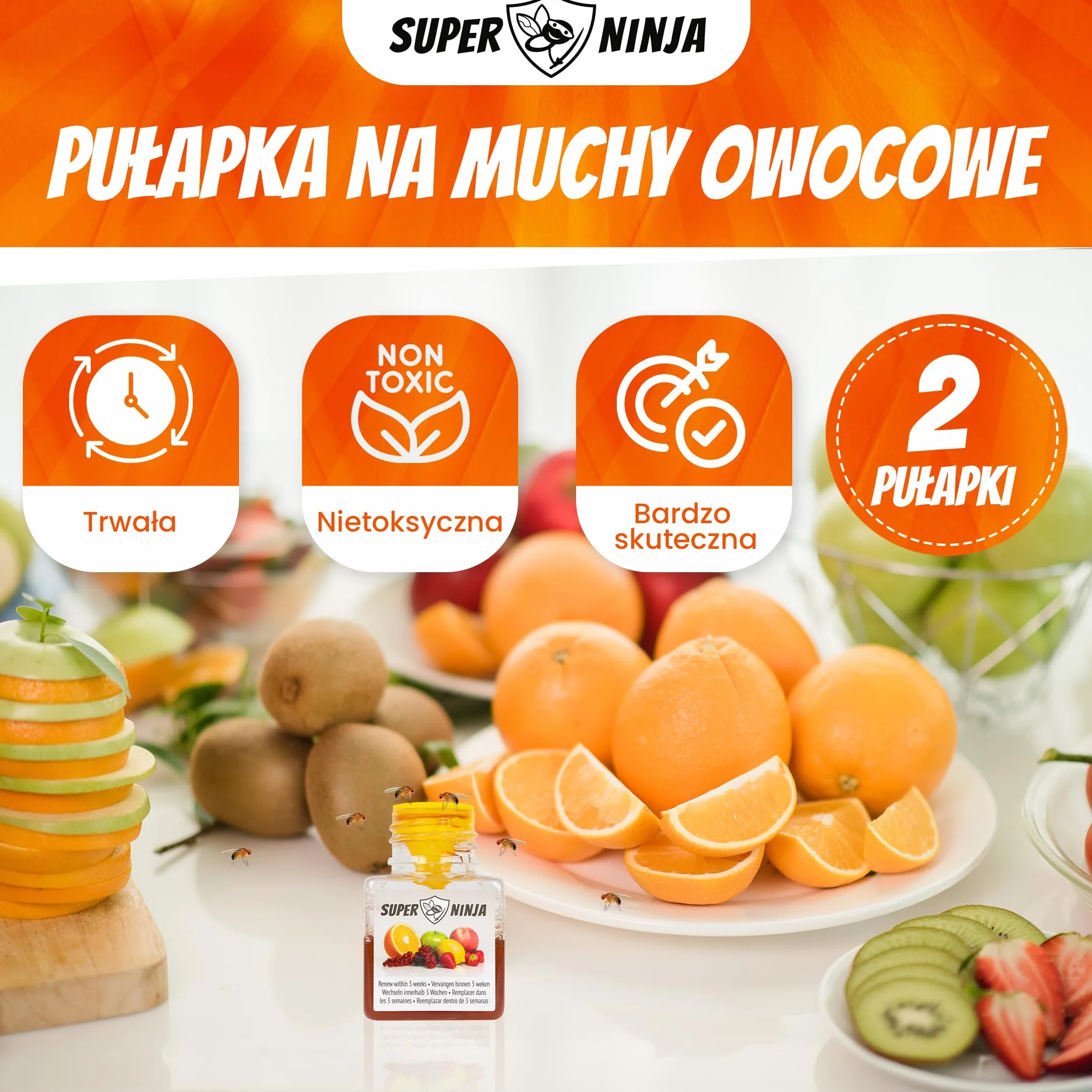 Pułapka na muchy owocowe Ekologiczna 4 szt
