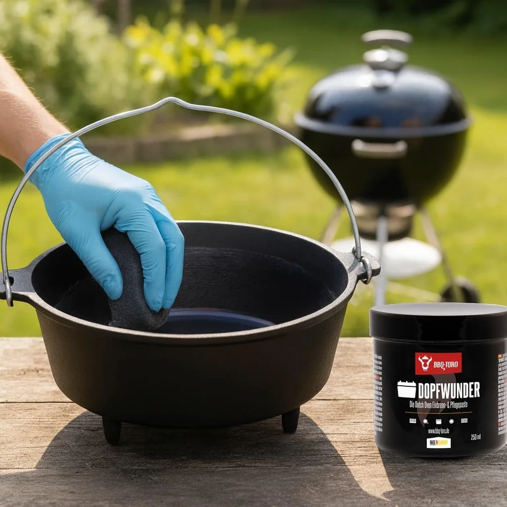BBQ-Toro DOPFWUNDER Ciasto do pieczenia holenderskiego | 250 ML | Pasta do pielęgnacji akcesoriów żeliwnych