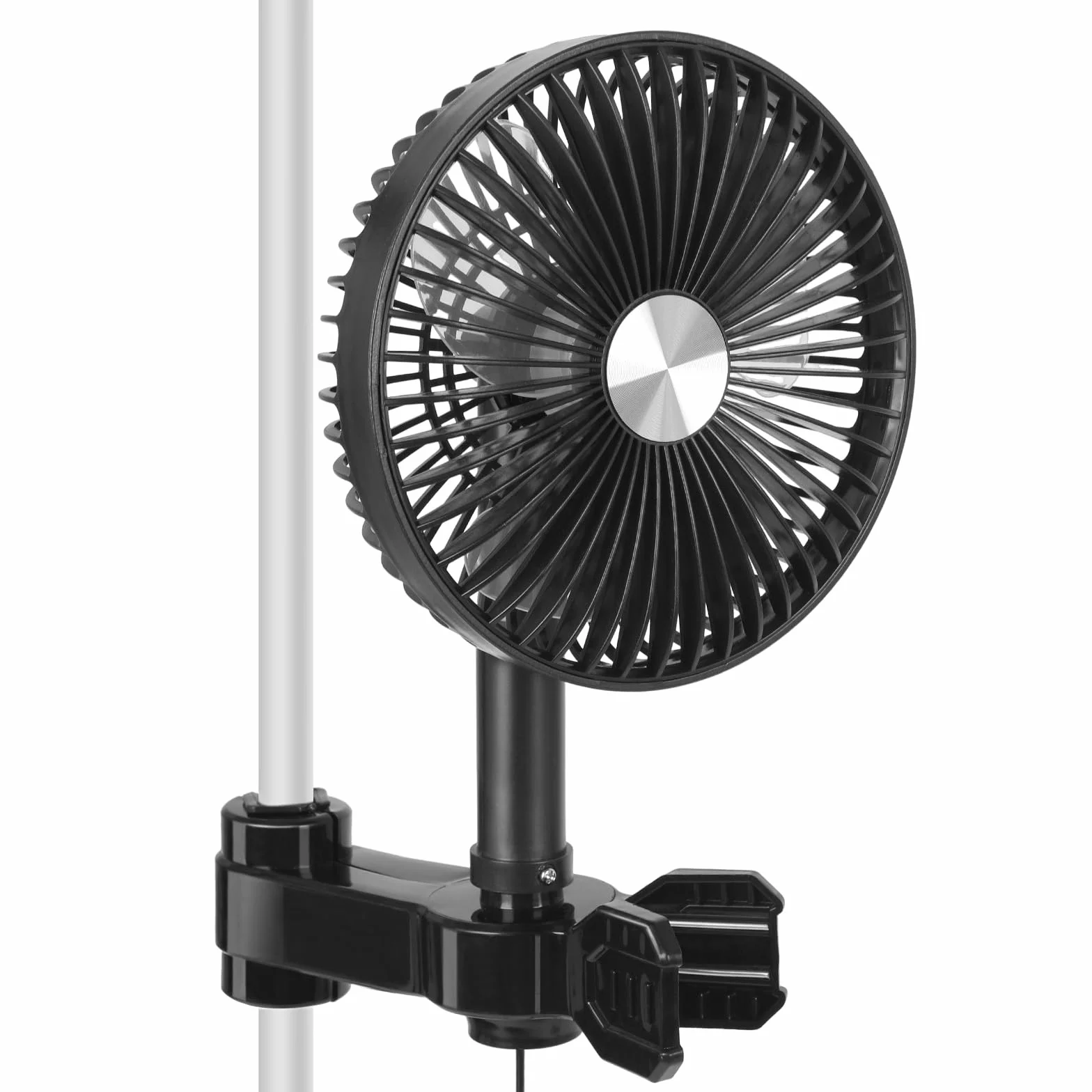 Wentylator do uprawy roślin z klipsem, do montażu na drążku do upraw 16-26 mm, silnik EC z kablem o długości 2 m, klips 3 W, do małych szklarni