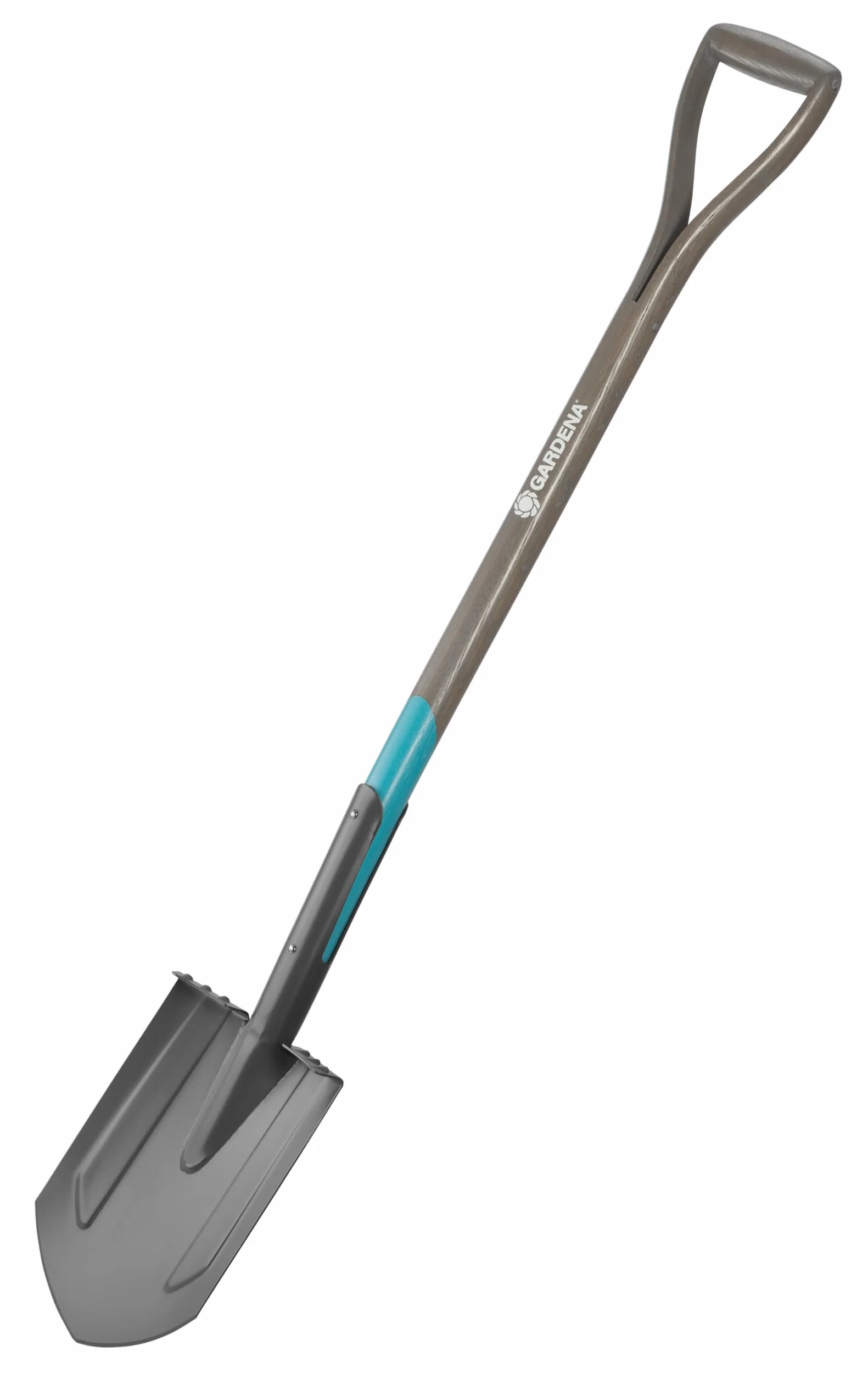 Gardena szpadel ostry NatureLine: szpadel ogrodowy z powłoką, do kopania i wykopywania, trzonek z drewna jesionowego z certyfikatem FSC, uchwyt w kształcie D (17001-20)