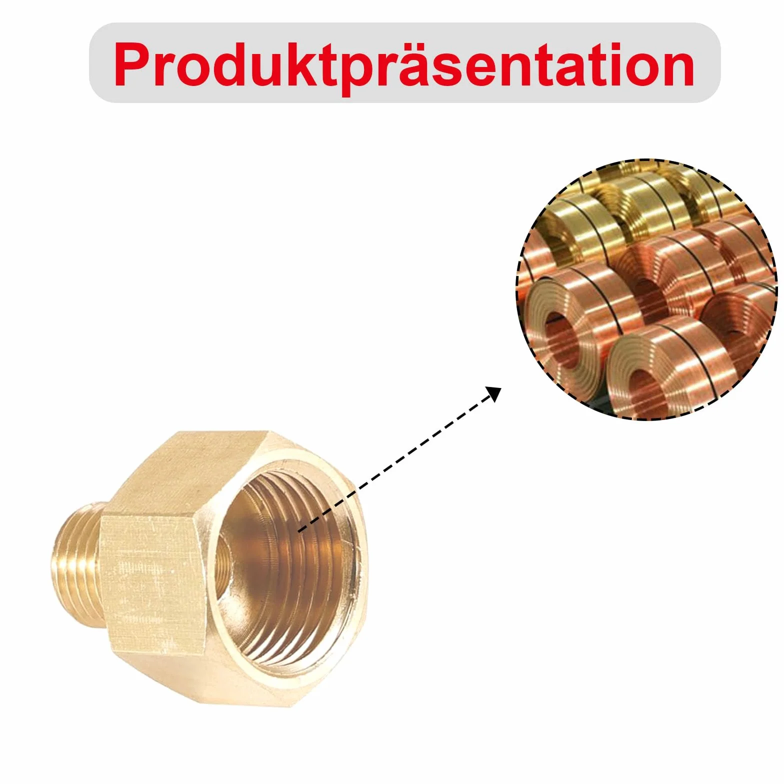 Adapter gazowy 1/2" IG na 1/4" AG mosiężny do węża gazowego LPG