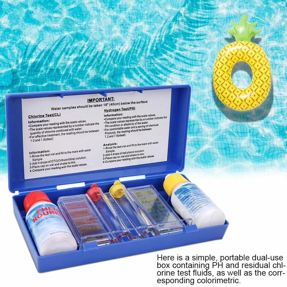 Fafeicy Tester Basenowy, Kompaktowy Tester PH Jakości Wody, Dokładne Wyniki dla Basenów Mieszkalnych i Spa