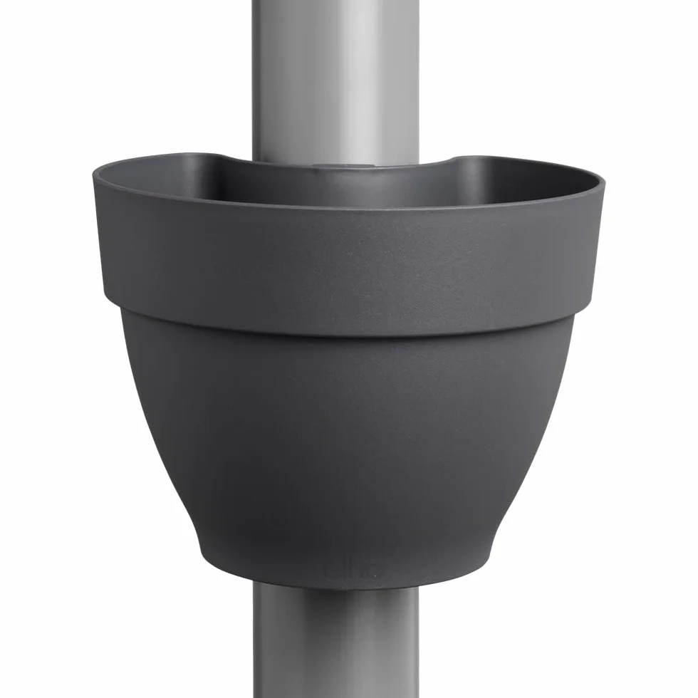 elho Vibia Campana Rura odpływowa Clicker 40, doniczka na kwiaty do użytku na zewnątrz, Ø 21,6 x wys. 16,3 cm, czarny/antracyt