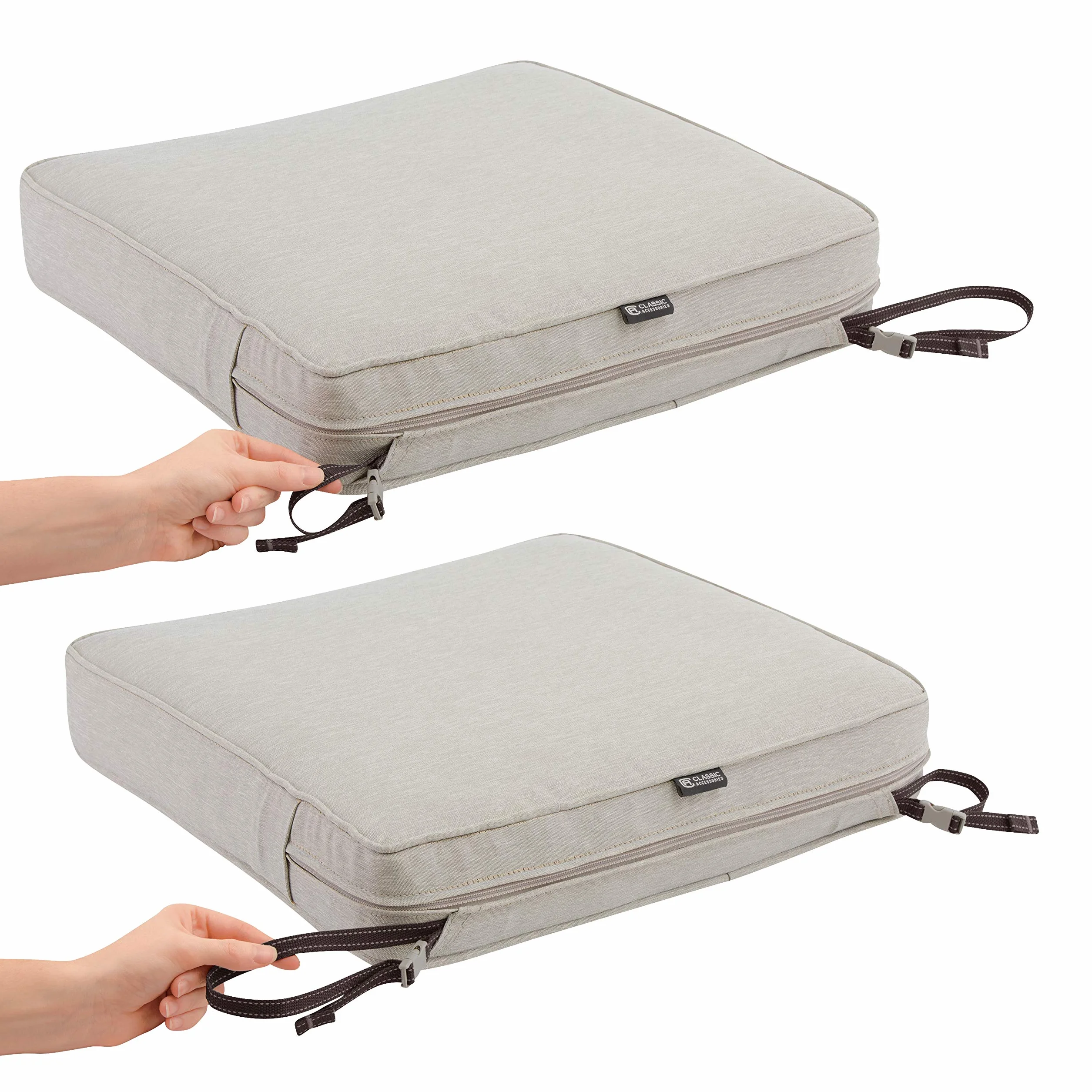 Classic Accessories Montlake FadeSafe wodoodporna 184 x 68 x 7,6 cm patio poszewka na poduszkę leżak poszewka na poduszkę, szary wrzosowy