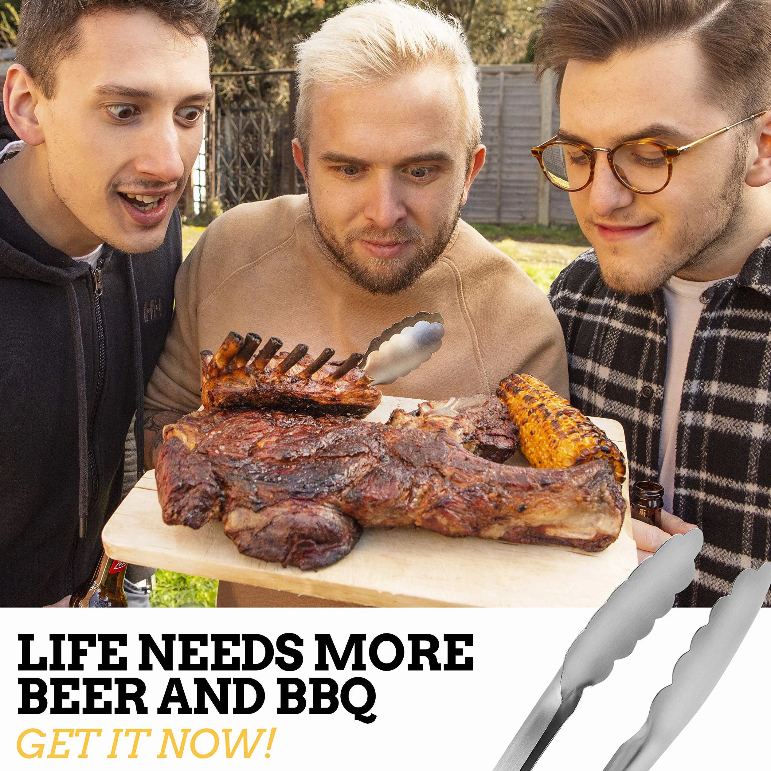 Mountain Grillers Szczypce do grillowania 30,5 i 40 cm zestaw 2 stali nierdzewnej
