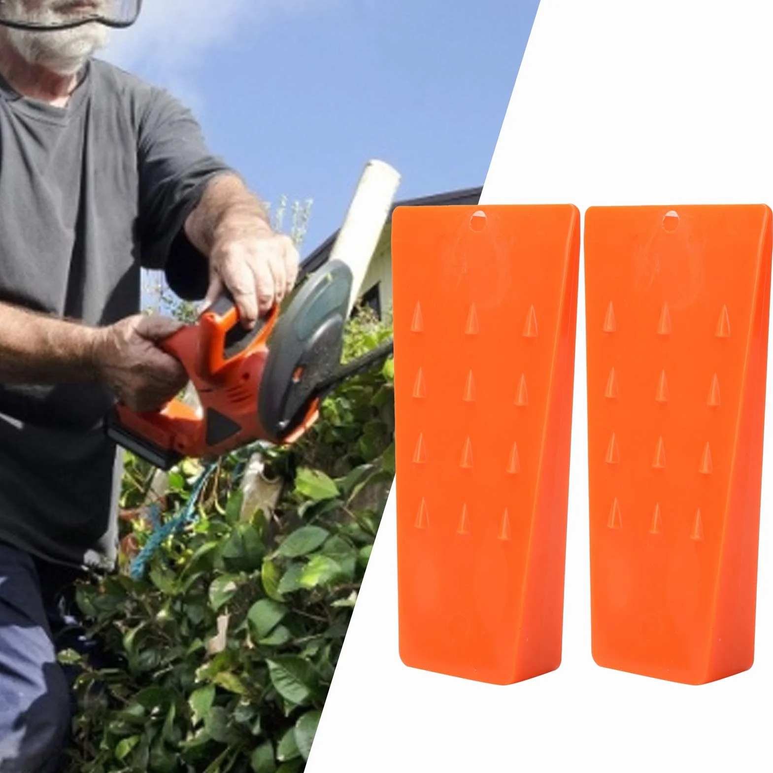 2 SZTUK Plastikowe kliny do ścinania Przenośne kliny do cięcia drzew Akcesoria do pozyskiwania drewna Akcesoria do pił łańcuchowych (pomarańczowe)