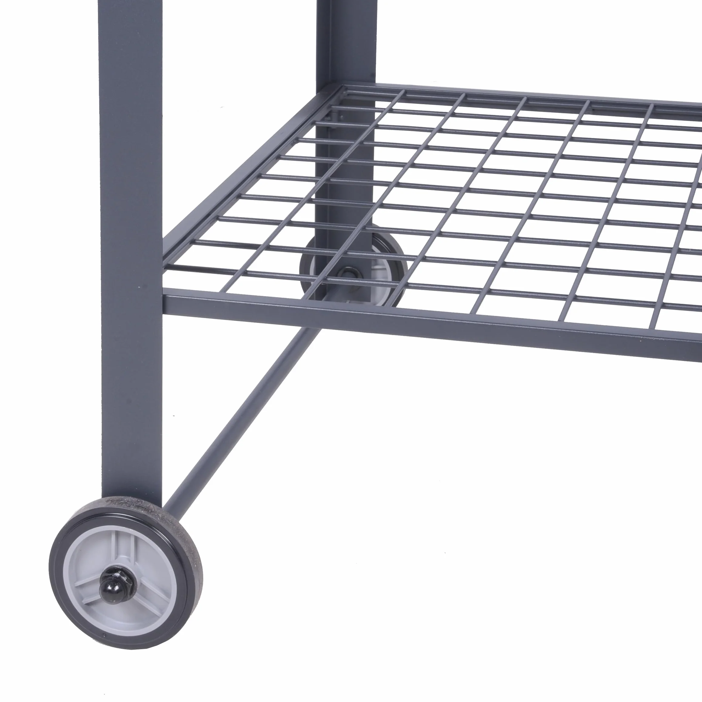 Spetebo Metalowy stół na rośliny na kółkach – 90 x 55 cm – ogrodniczy stół z półką z siatki