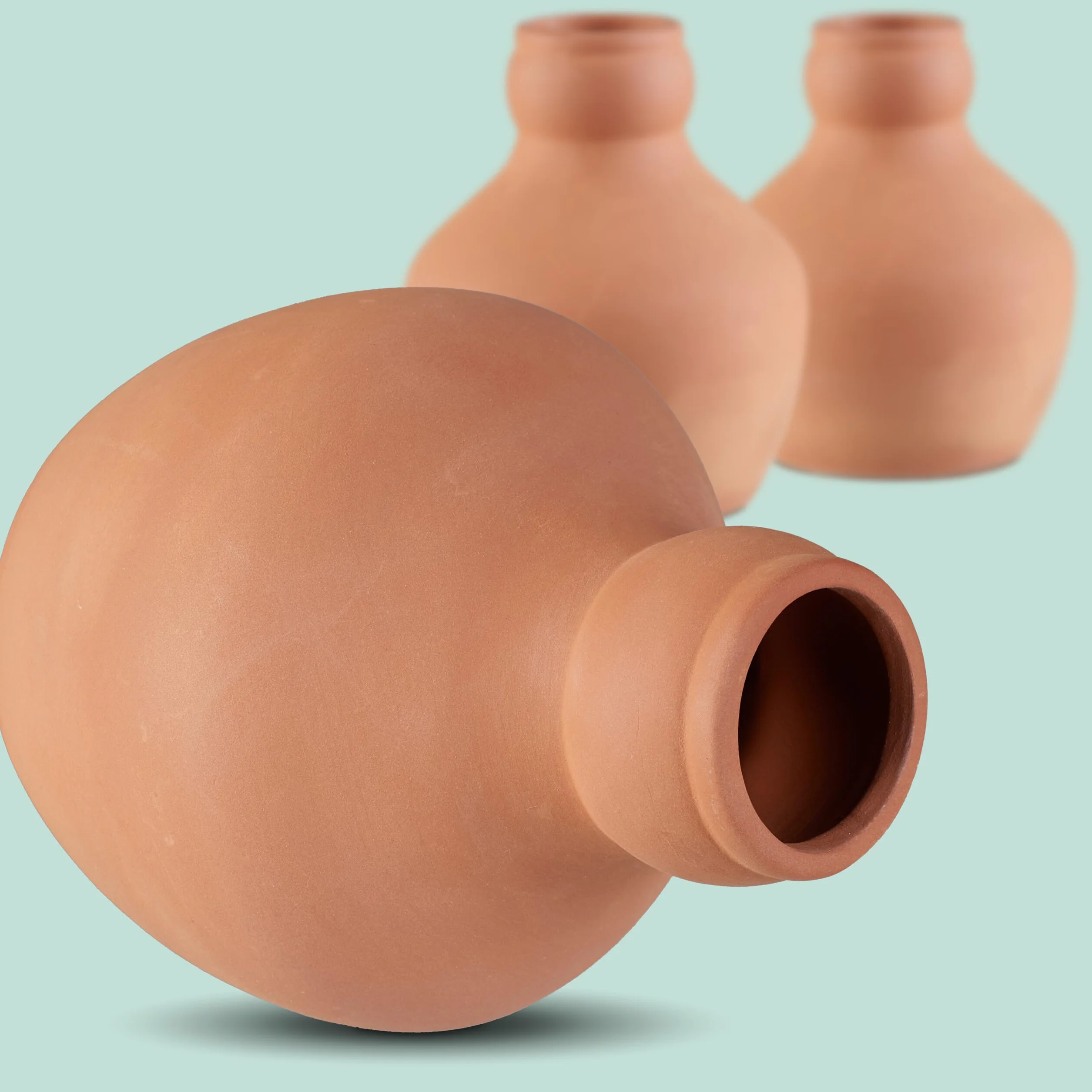 Relaxdays Ollas, zestaw 3 szt., 550 ml, gliniany kolc do nawadniania korzeni, do łóżek i szklarni, palików roślin, terakoty, ceramiki