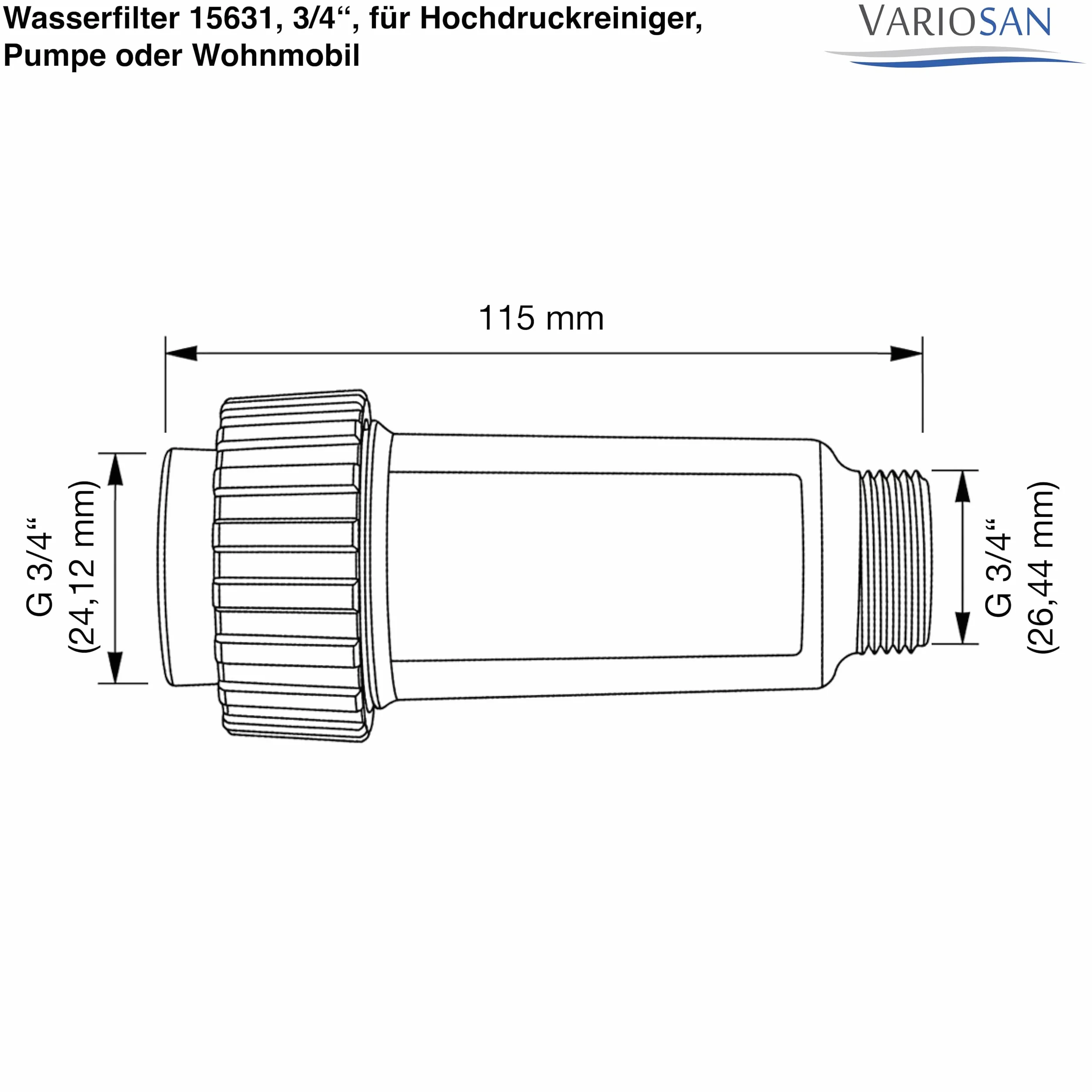 VARIOSAN Filtr do wody 24 mm do myjki wysokociśnieniowej Kärcher 4.730-059.0