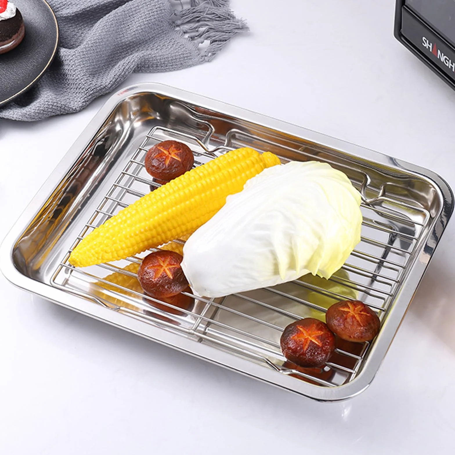 Kratka chłodząca ze stali nierdzewnej 29 x 21 cm do pieczenia i grillowania