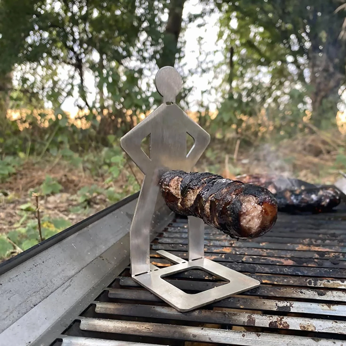 Stojak do grillowania kiełbasy ze stali nierdzewnej 1 sztuka akcesoria do grilla