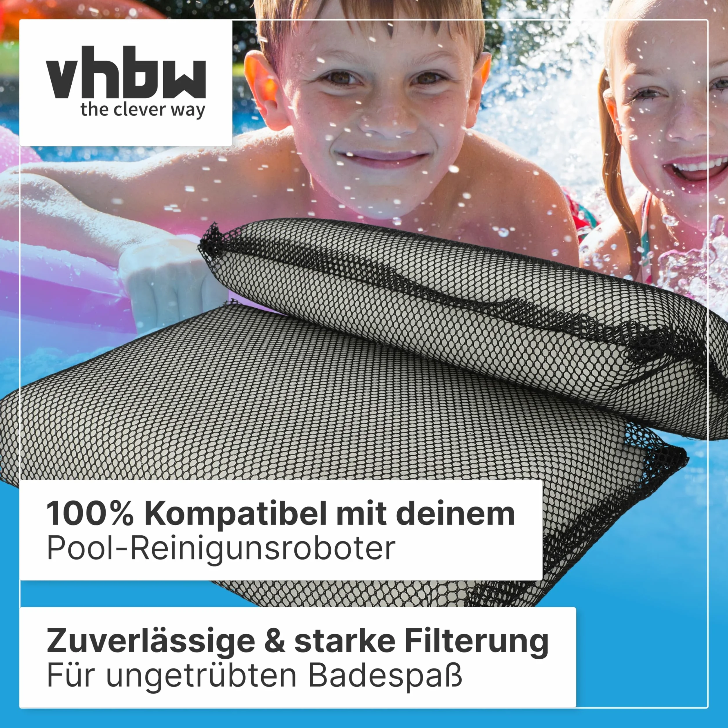 vhbw 2 x podkładka filtrująca kompatybilna z odkurzaczem basenowym Evolution Power 4, robot basenowy – filtr dokładny, 25 x 16 x 4 cm