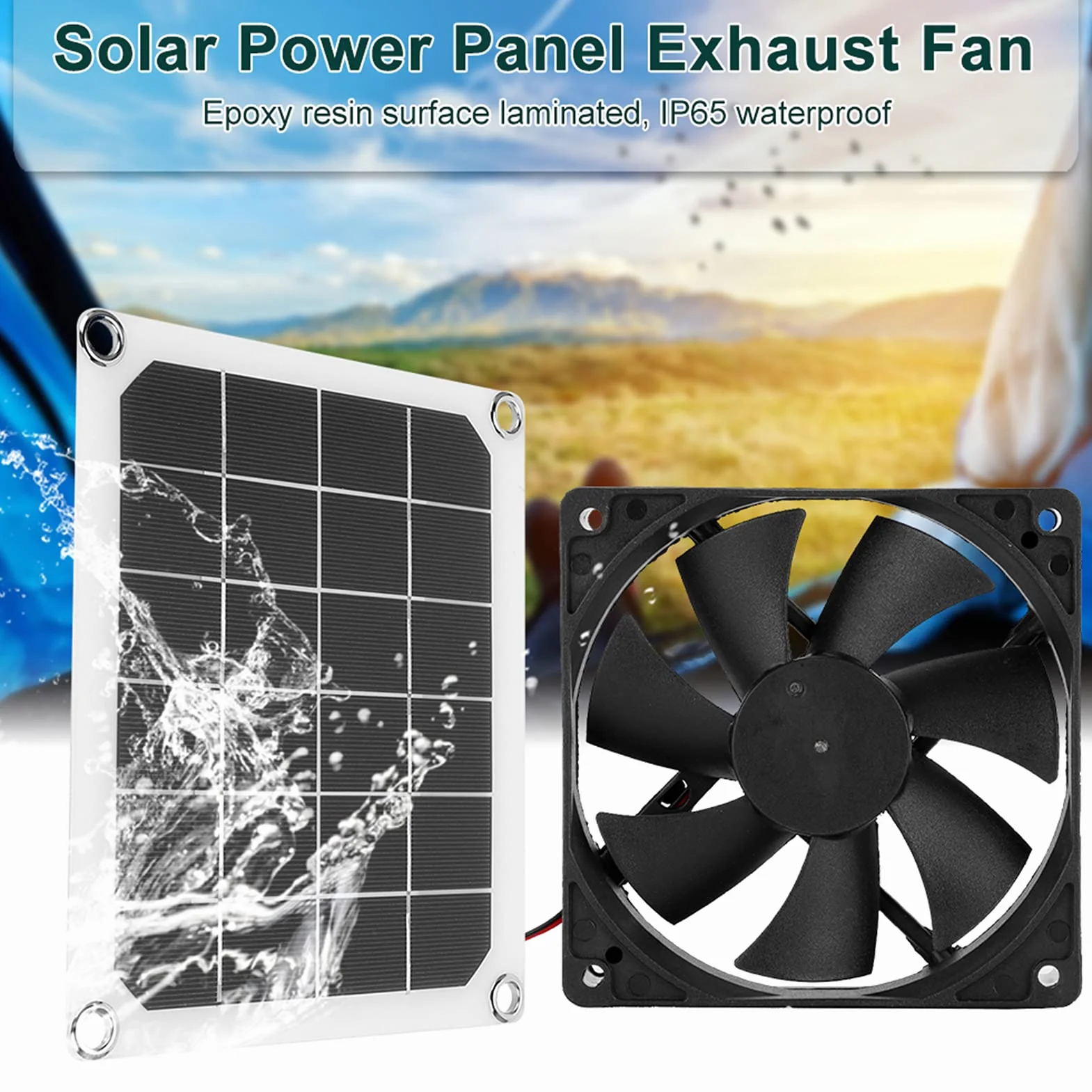 Wentylator solarny 10 W 4,7" IP67 wodoszczelny zasilany energią słoneczną do kurników szklarni