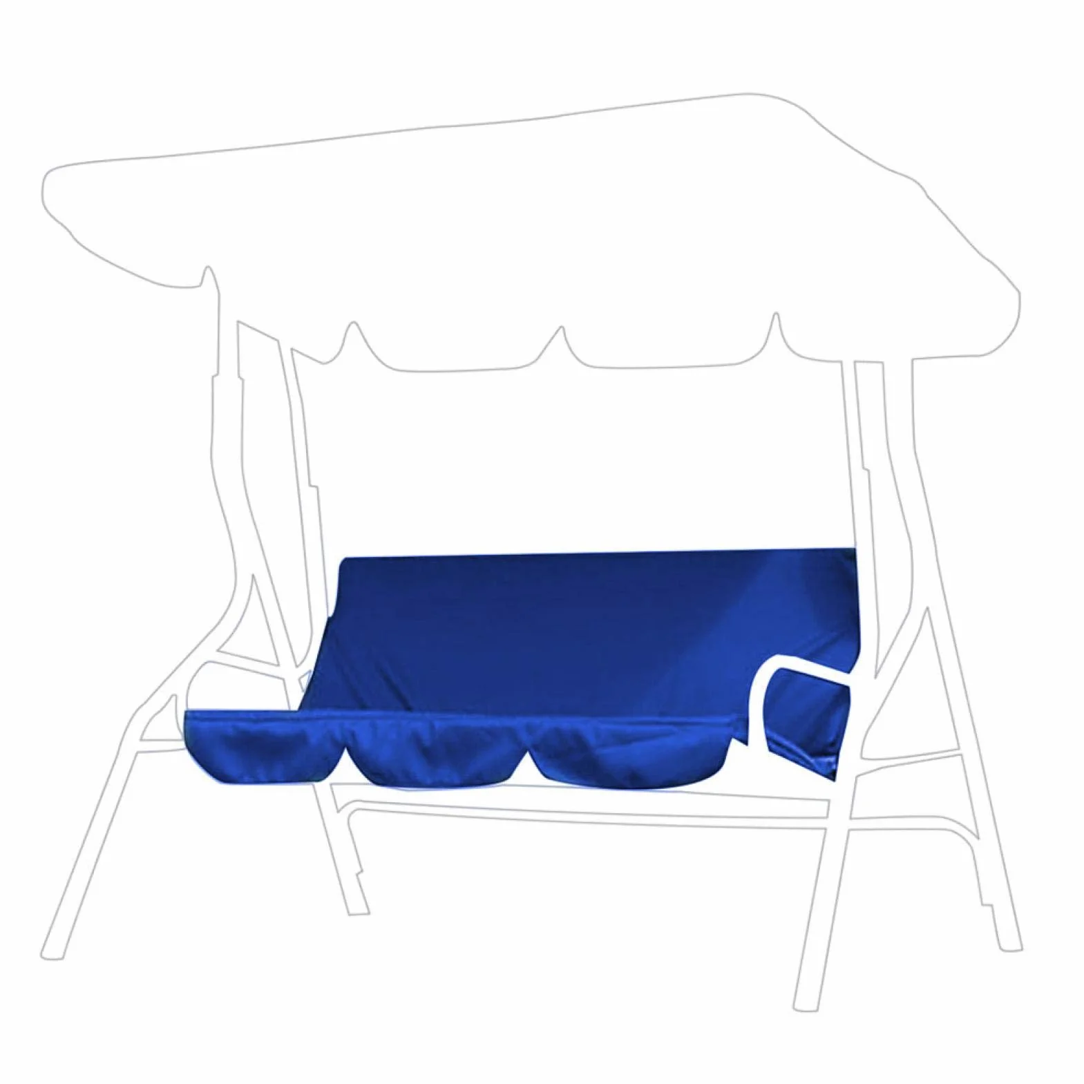 Omabeta Huśtawka na zewnątrz, 3-osobowa, wodoodporna, zastępcza, pokrowiec na huśtawkę, na patio, na huśtawkę, na zewnątrz, na patio, do ogrodu, na podwórko (niebieski)