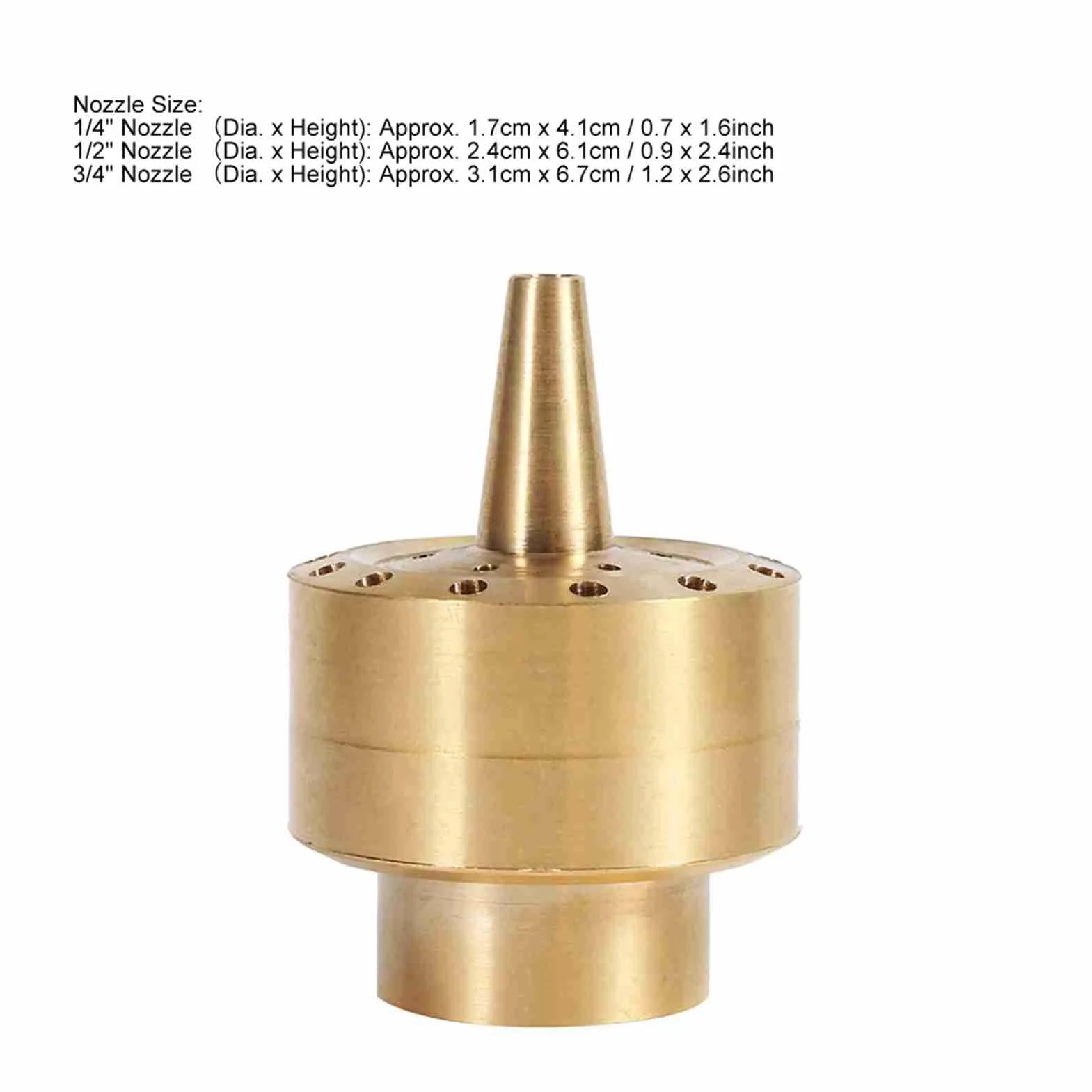 Dysza do fontanny 3/4" z mosiądzu – Zraszacz do ogrodu, dziedzińca, parku – Akcesoria do dekoracji zewnętrznego ośmiotnienia wodnego – Dysza do fontanny 1/2"/1/4"