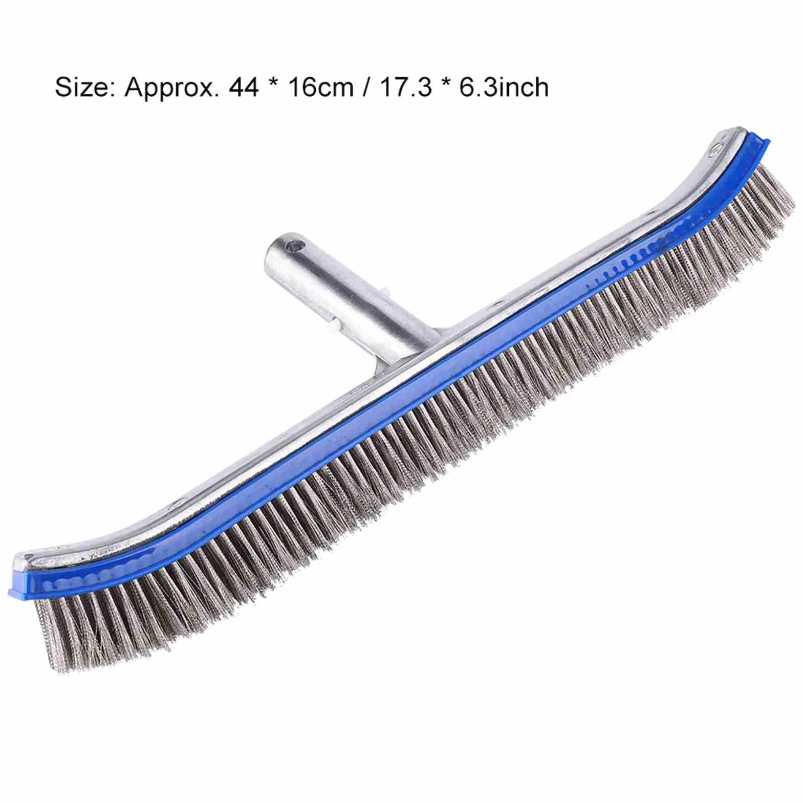 i Piscine Brosse 18-calowy Basen Stalowa Szczotka Dolna do Stawu Spa Gorące źródło Aluminium + Stal Nierdzewna Cepillo Piscina Algas Stalowa Szczotka Srebrna