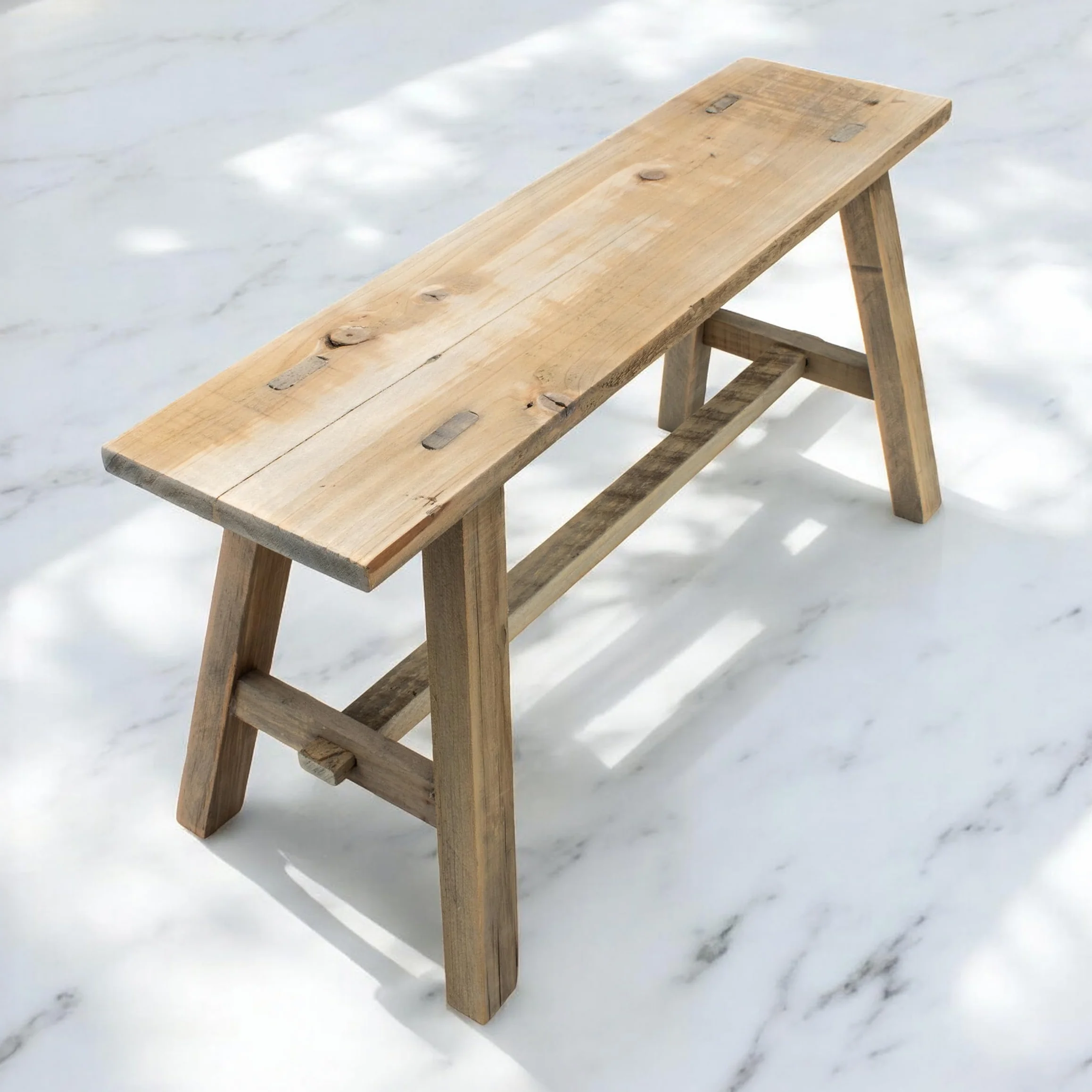 Spetebo Drewniana dekoracyjna ławeczka na kwiaty – 58 x 27 x 22 cm – drewniana ławka ogrodowa, stojak na rośliny, kwietnik