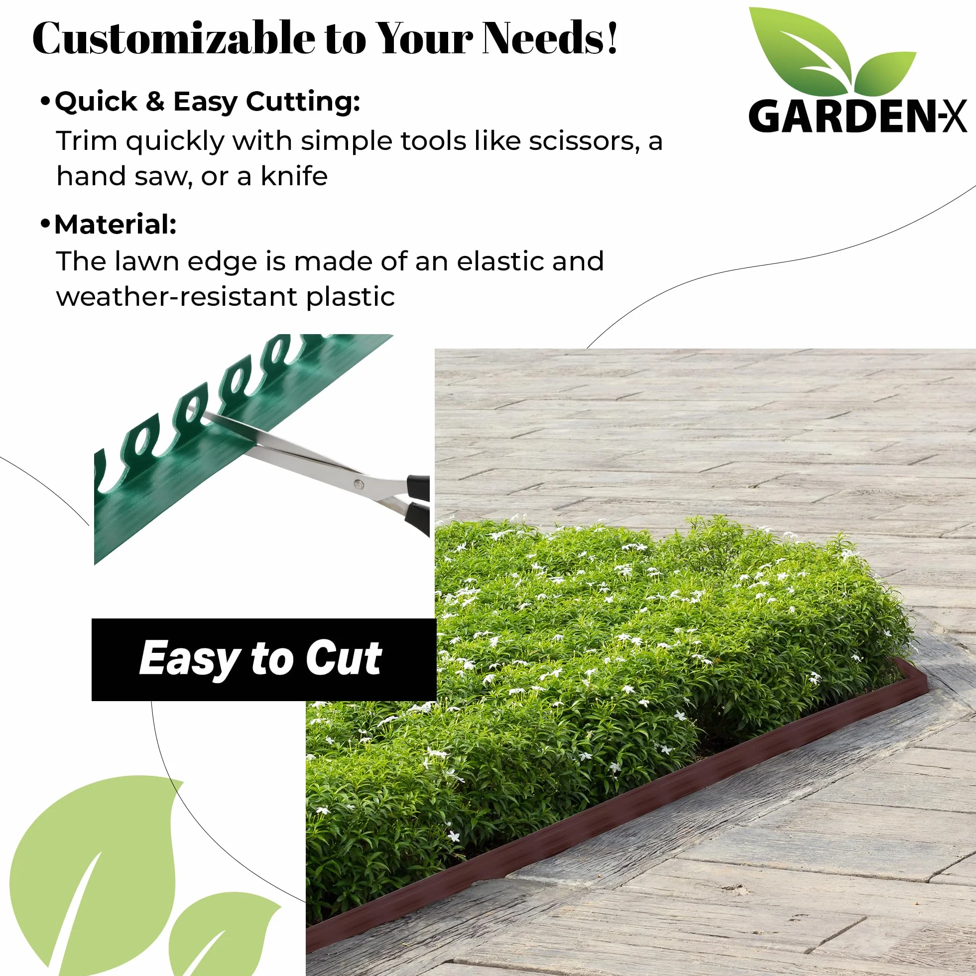GARDENIX Elastyczne obrzeże trawnika 10 m 6 cm brązowe