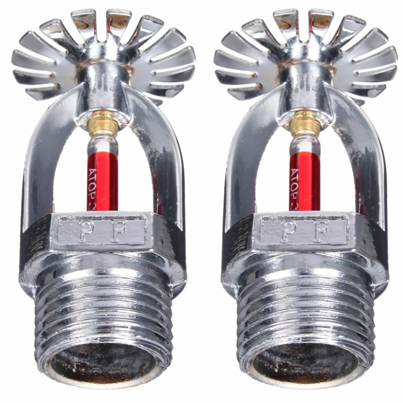 2 szt. Głowica zraszacza pożarowego - 1/5.1 cm NPT, 68.3 °C (68°C) wisiorek, miedź chrom, szybka reakcja K80 do fabryki, centrum handlowego, magazynu