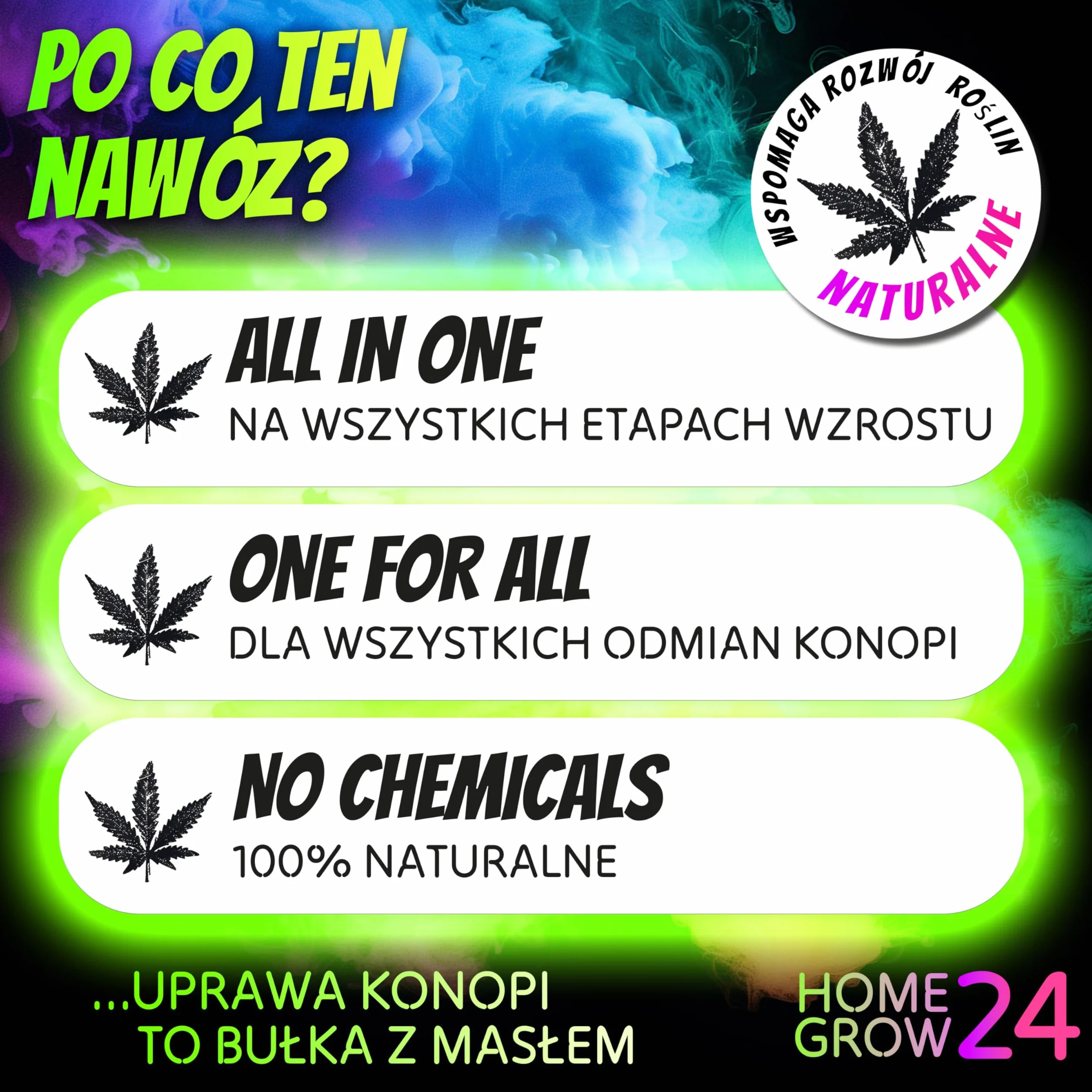 Homegrow24 Nawóz do Konopi w Uprawie Wewnętrznej i Zewnętrznej dla Roślin Konopi w Fazie Wzrostu i Kwitnienia BIOlogical Organic Grow & Bloom Hemp Fertiliser I Zestaw Startowy