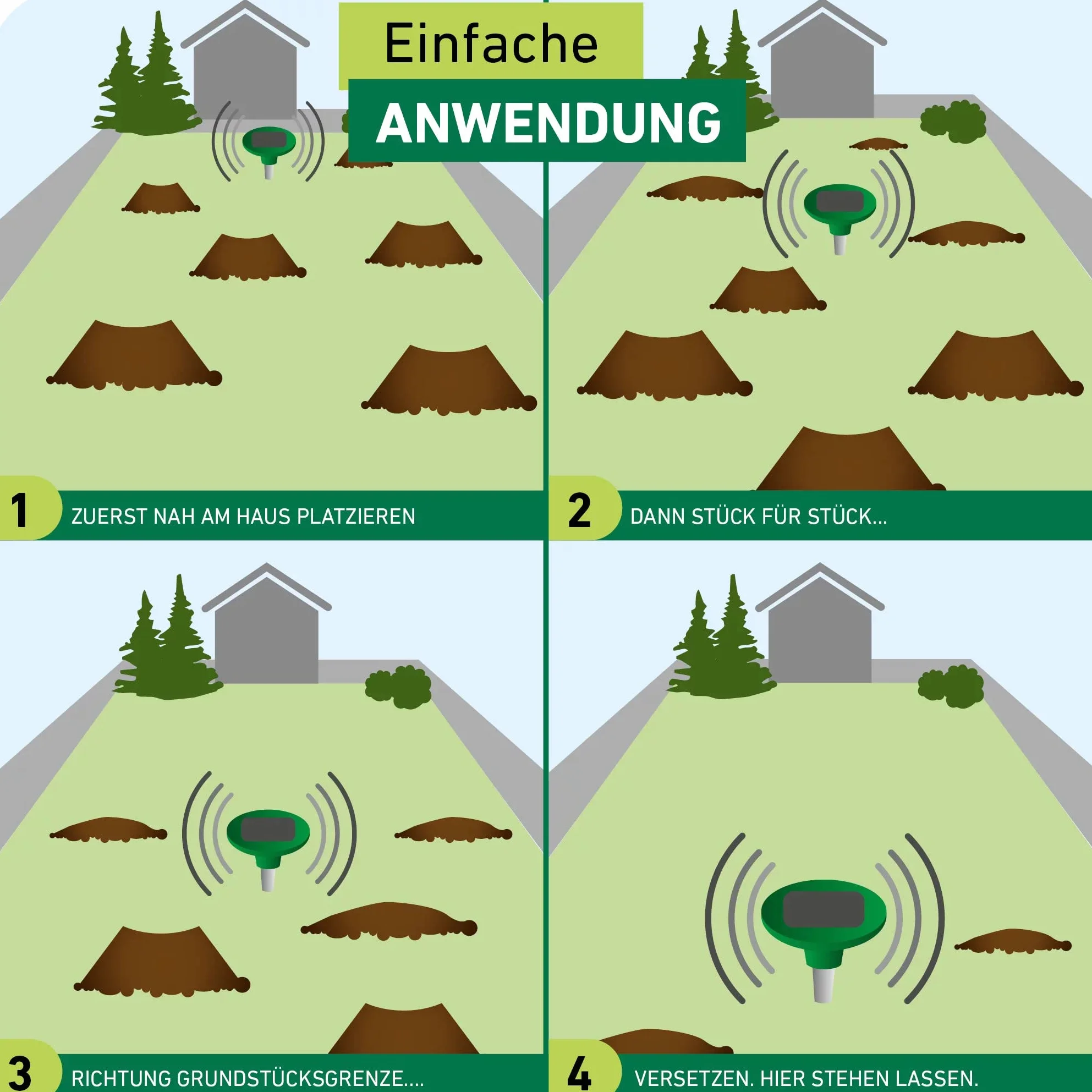 Windhager Odstraszacz norników i kretów SOLAR, środek odstraszający norniki, środek odstraszający krety, odstraszacz kretów, środek odstraszający uderzenia, środek odstraszający jaszczurki, obszar działania ok. 750m², 02112