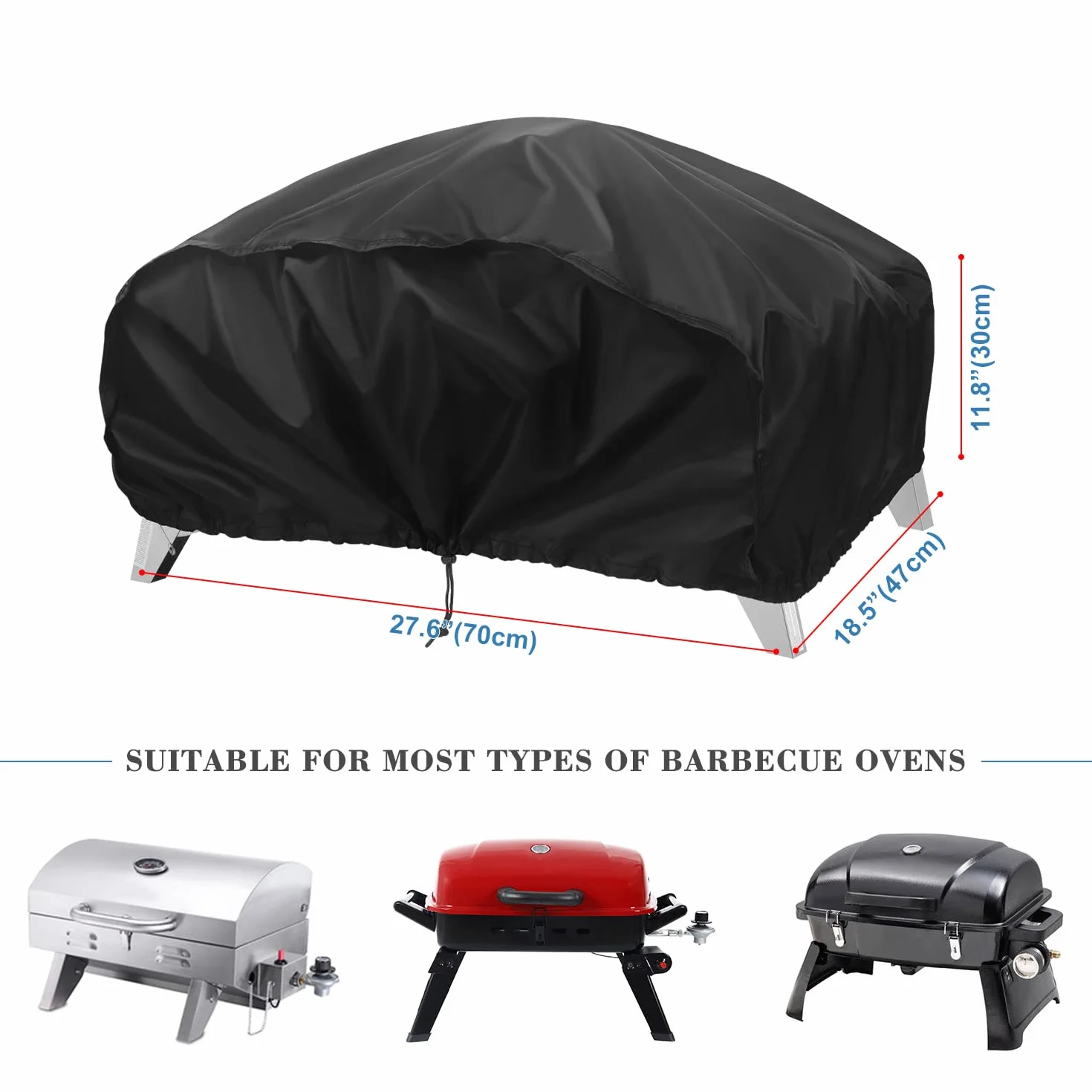VANSHEIM Zewnętrzna plandeka na grill pokrowiec ochronny na planchę Zewnętrzna osłona BBQ Zewnętrzna osłona grilla osłona grilla dla Weber Q100/1000, Urban Pro 70x47x30cm