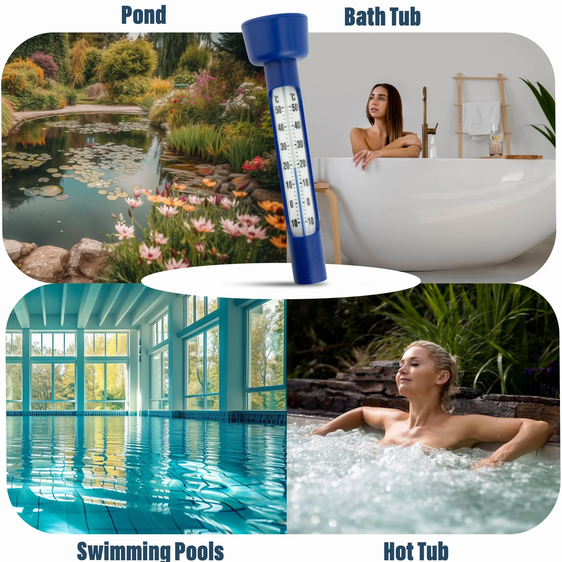 Termometr basenowy łatwy do odczytania termometr temperatury wody do spa basenu wanny z hydromasażem