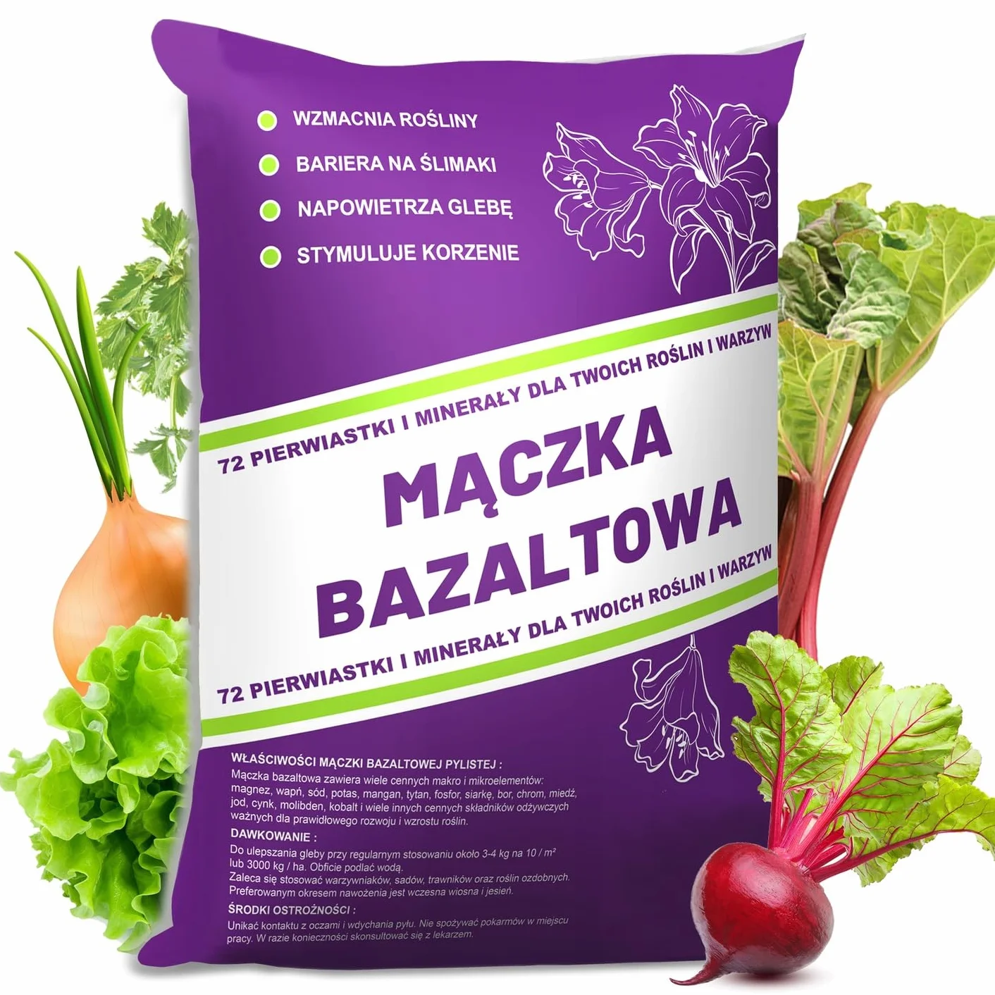 Nawóz Mączka Bazaltowa w Proszku 72 Pierwiastki 20 KG