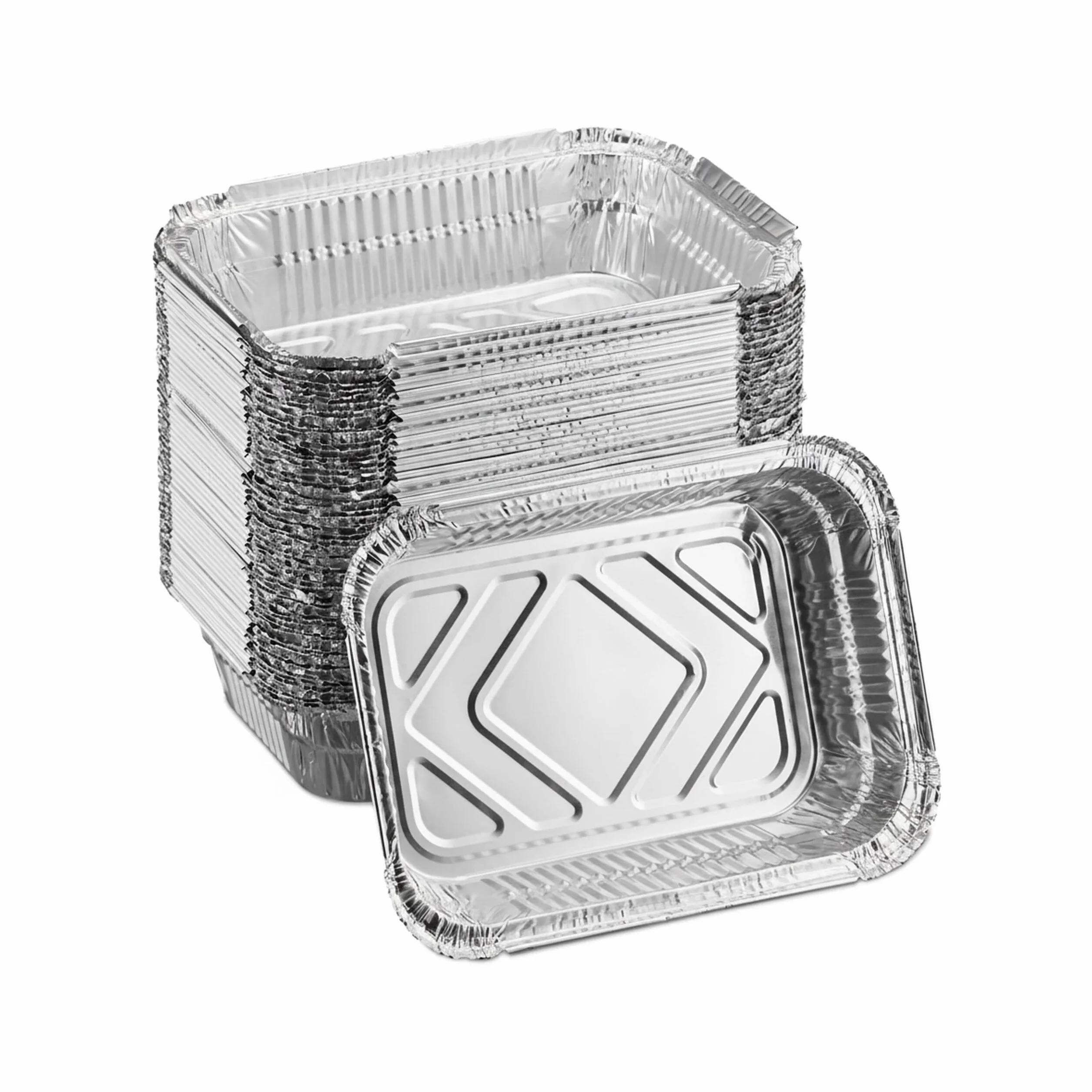 Relaxdays aluminiowe tacki do grillowania zestaw 50 szt. 18,5 x 13 cm srebrne