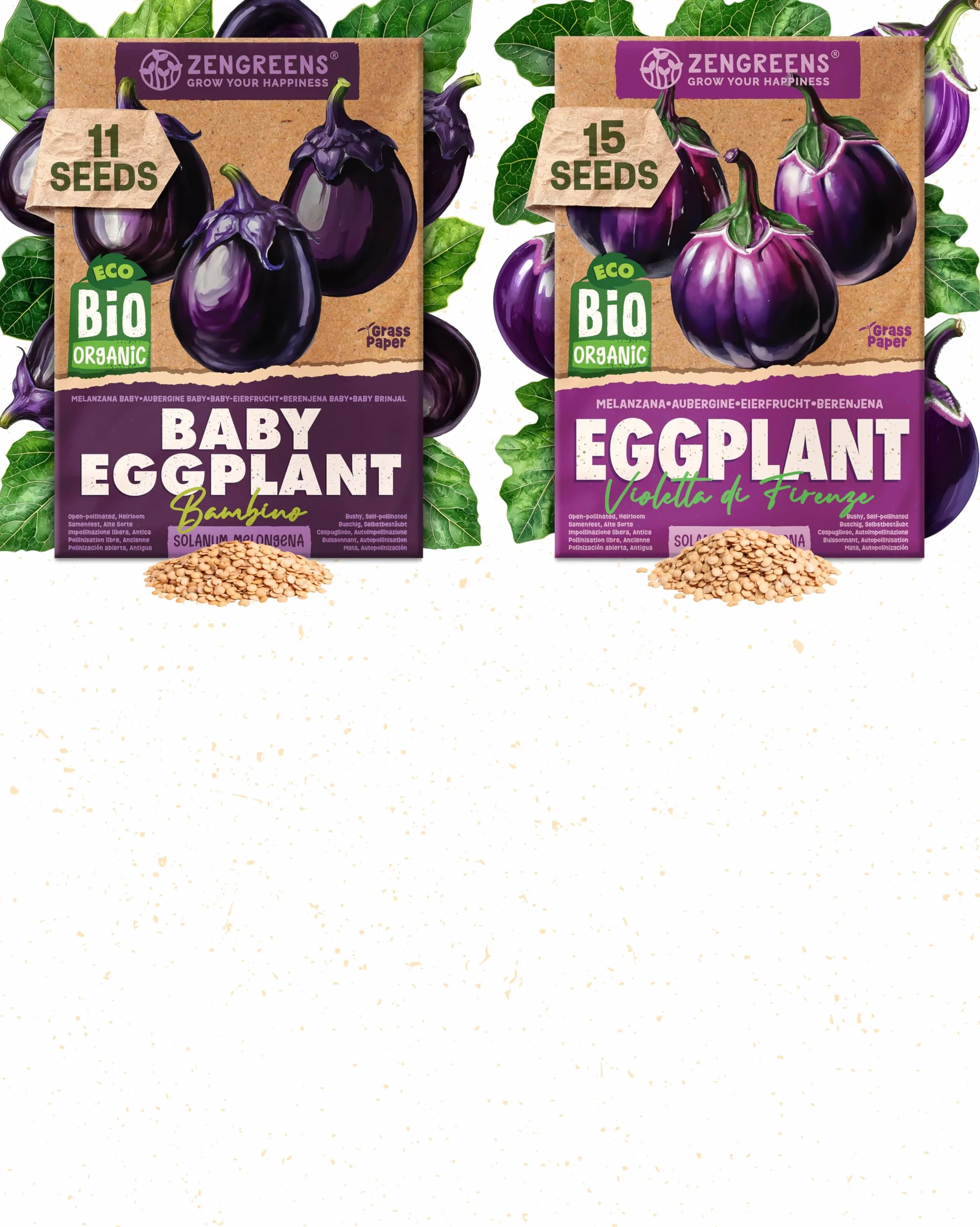 Organiczny Bakłażan Zestaw Nasion 6szt ZenGreens
