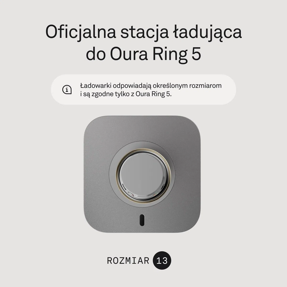 Oura Ring 5 - Standard Charger - Size 13 - Charging Dock and USB-C Cable - 6 to 9 Days Battery Life