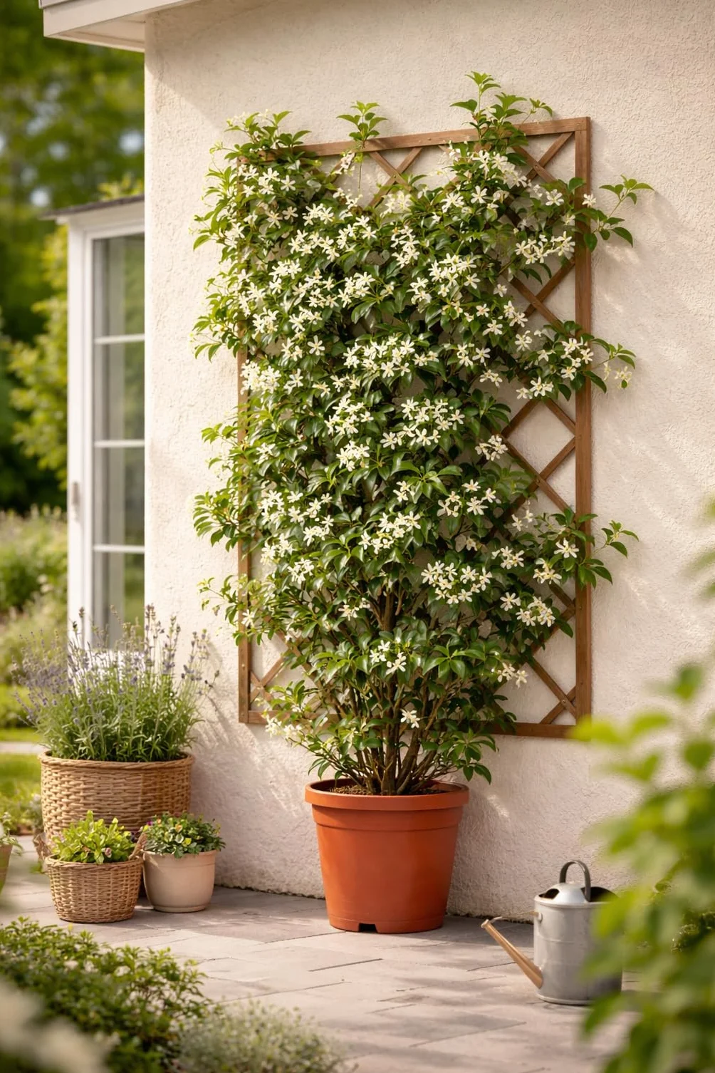 Jaśmin gwiazdowy (Trachelospermum jasminoides) 50–70 cm – zimozielony, mrozoodporny i silnie pachnący | jaśmin zapachowy, roślina pnąca