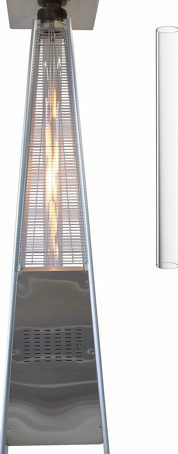 Rura szklana tuba do lampy gazowej grzewczej, ogrodowego promiennika gazowego, grzejnika tarasowego typu piramida 100x2,5x1255mm