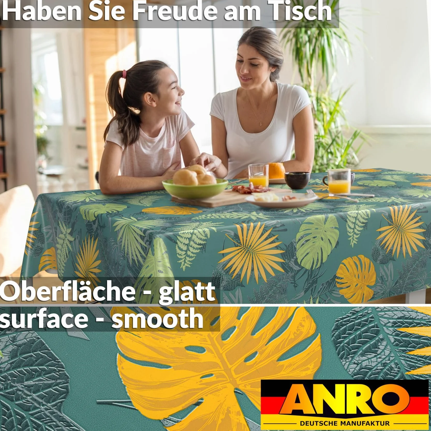 ANRO Obrus ceratowy zmywalny 240 x 140 cm motyw dżungli