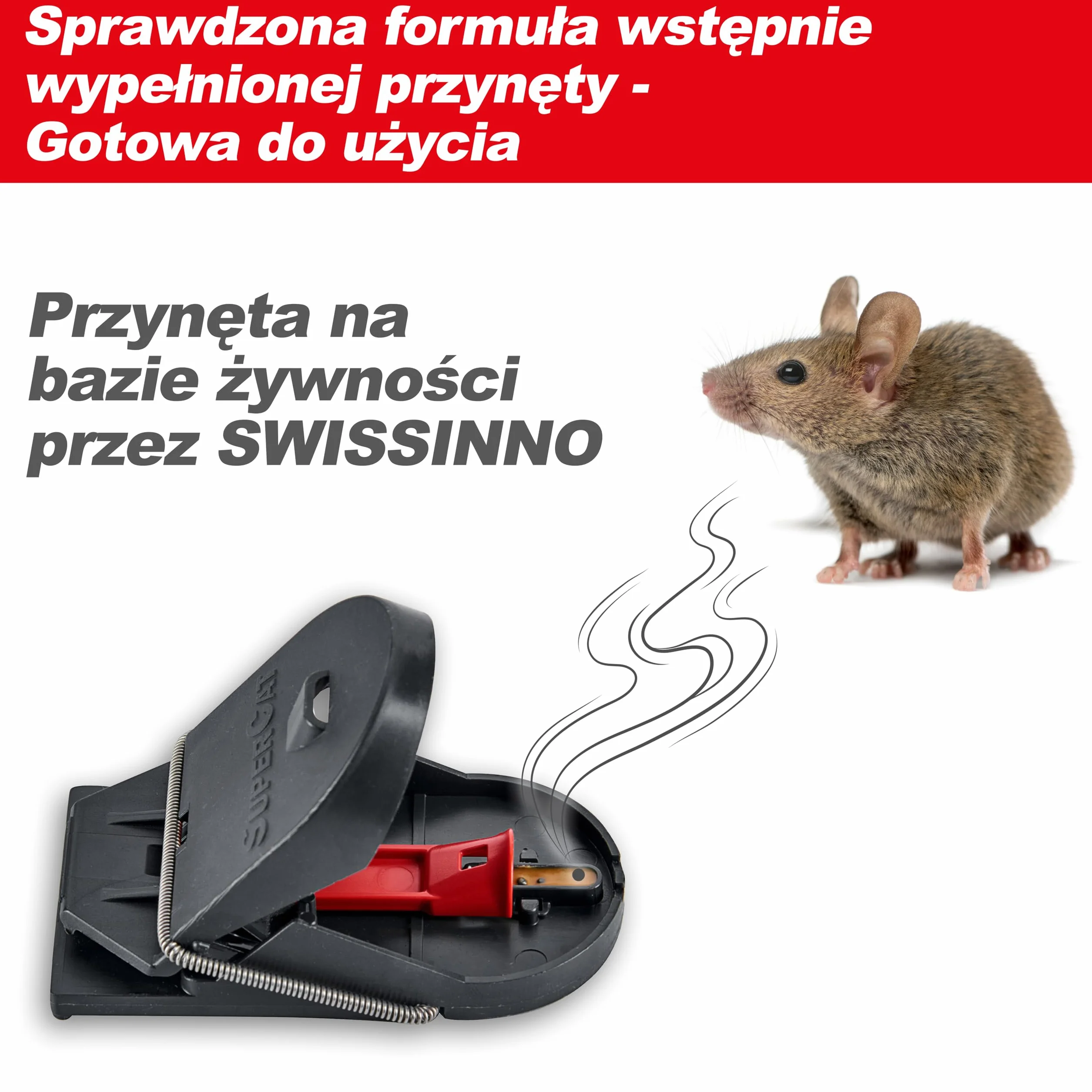 SWISSINNO Pułapka na Myszy PRO SuperCat z Wkładem Przynęty – 2 Sztuki