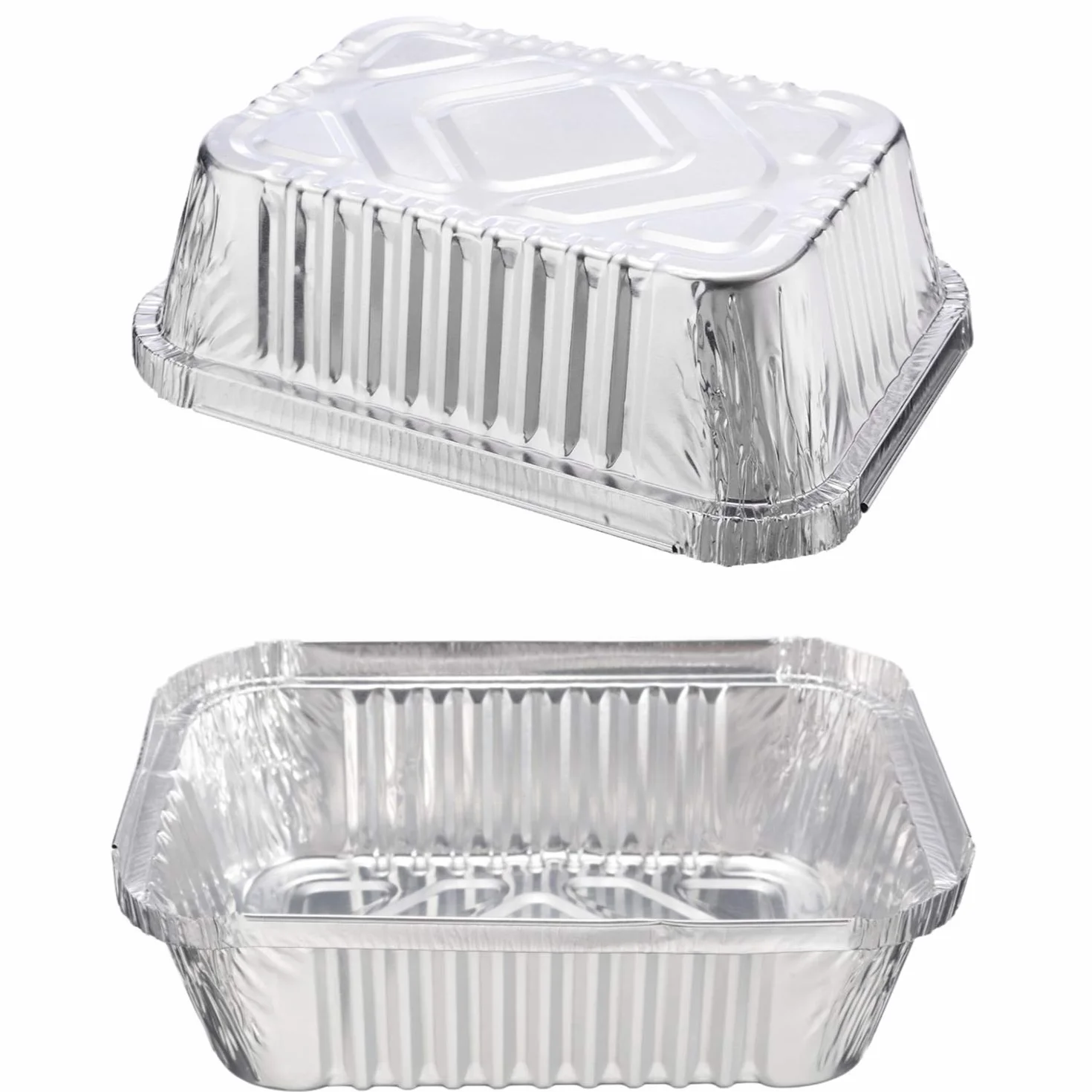 Aluminiowe jednorazowe miski do grilla, zestaw 25 sztuk, do gotowania, smażenia, gotowania, 15 x 12 x 5 cm, 400 ml (bez pokrywki)