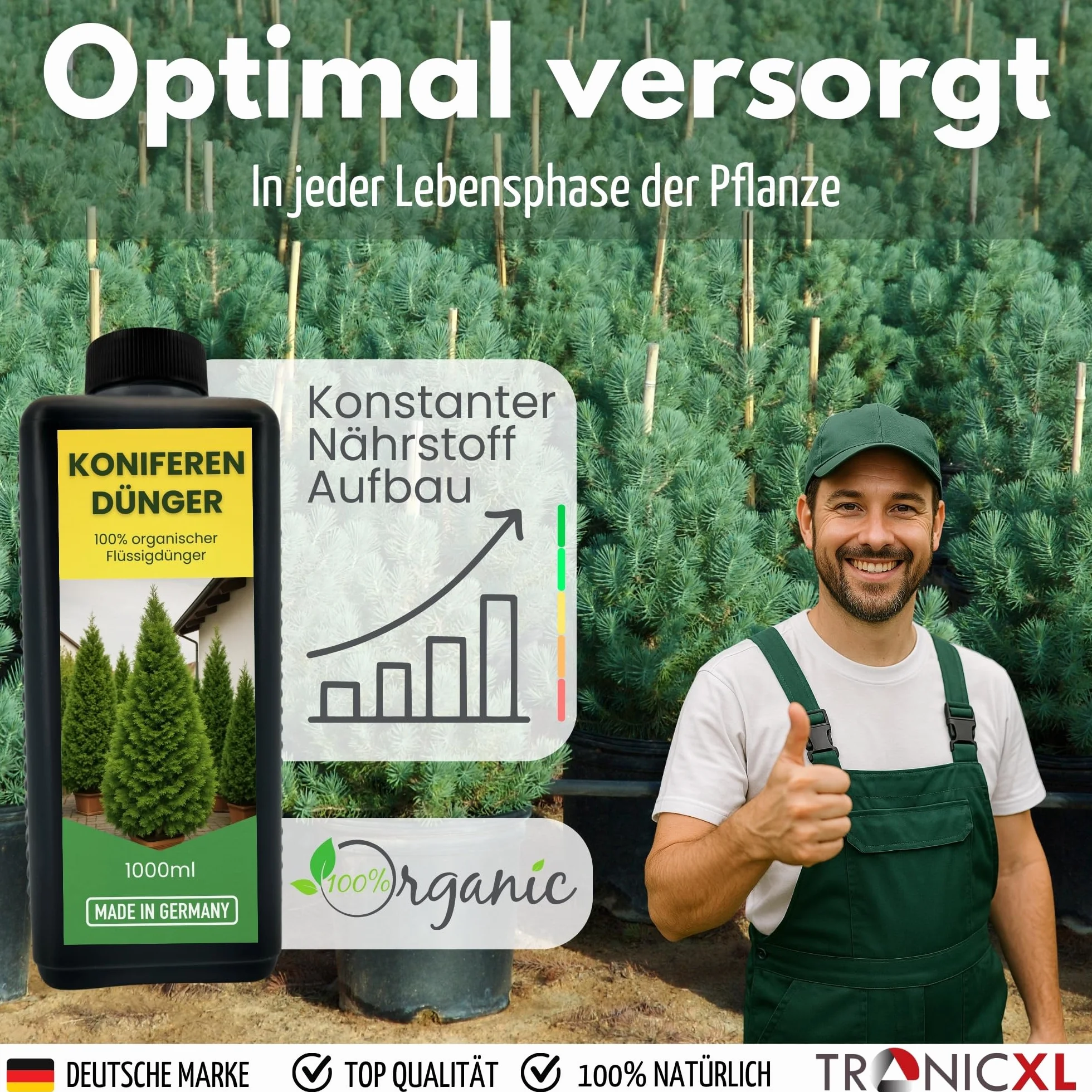 2 l, długotrwały nawóz do drzew iglastych, organiczny, płynny nawóz do drzew iglastych, 2 l, do tui Occidentalis, sosny, świerku, jodły, modrzewia, daglezji, cedru, cisu, płynnego nawozu 2000 ml
