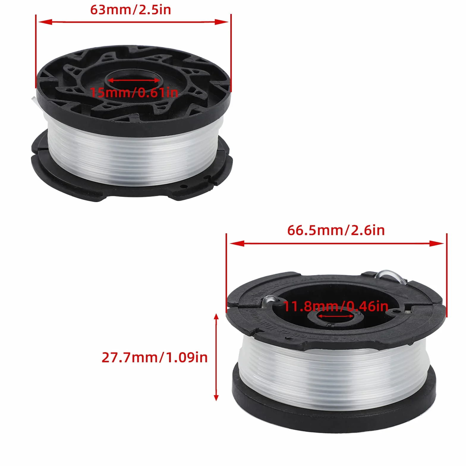 Zestaw 6 szpulek żyłkowych A6481 A6485 do podkaszarki Black Decker STC1820CM STC1820PC STC1820EPC STC1840EPC ST5530 ST1823 GLC1823L20 (6 sztuk)