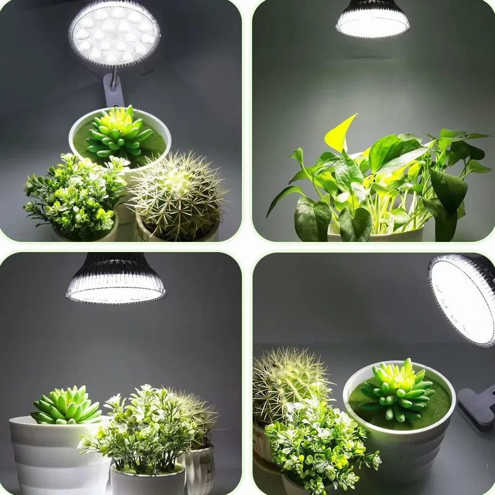 MILYN Żarówka LED 54 W, do roślin pokojowych, spektrum E27, lampa do kwitnienia, kwitnienia i wzrostu roślin, owocowanie, zabezpieczenie sukulentów, białe oświetlenie