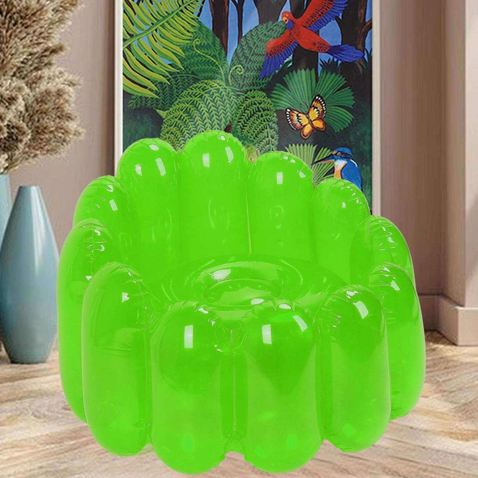 Ejoyous Nadmuchiwana Sofa, Przenośna na Zewnątrz, Dmuchana Kanapa, w żywym Cukierkowym Kolorze, do Salonu, Sypialni, Imprezy Przy Basenie (GREEN)