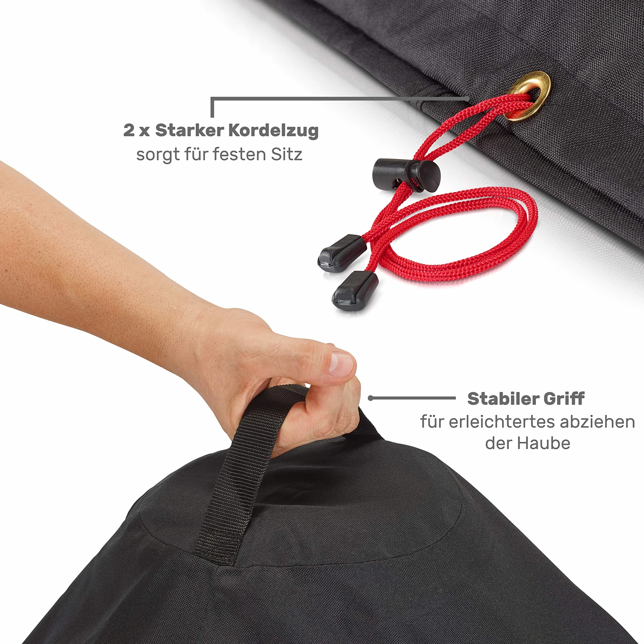 BARTSTR® Pokrywa grilla kulistego 47 cm – 100% wodoszczelna i dodatkowa ochrona przed promieniowaniem UV – osłona grilla kulisty – osłona grilla