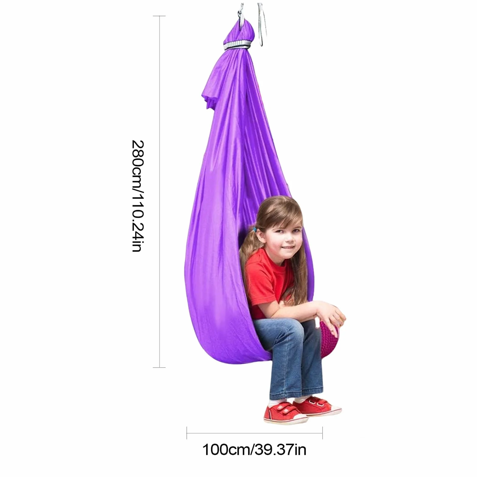 Sensory Hammock Swing Kids, Aerial Hammock, Elastic Snuggle Rocking huśtawka na sypialnię plac zabaw Treehouse ogrodowy Camping