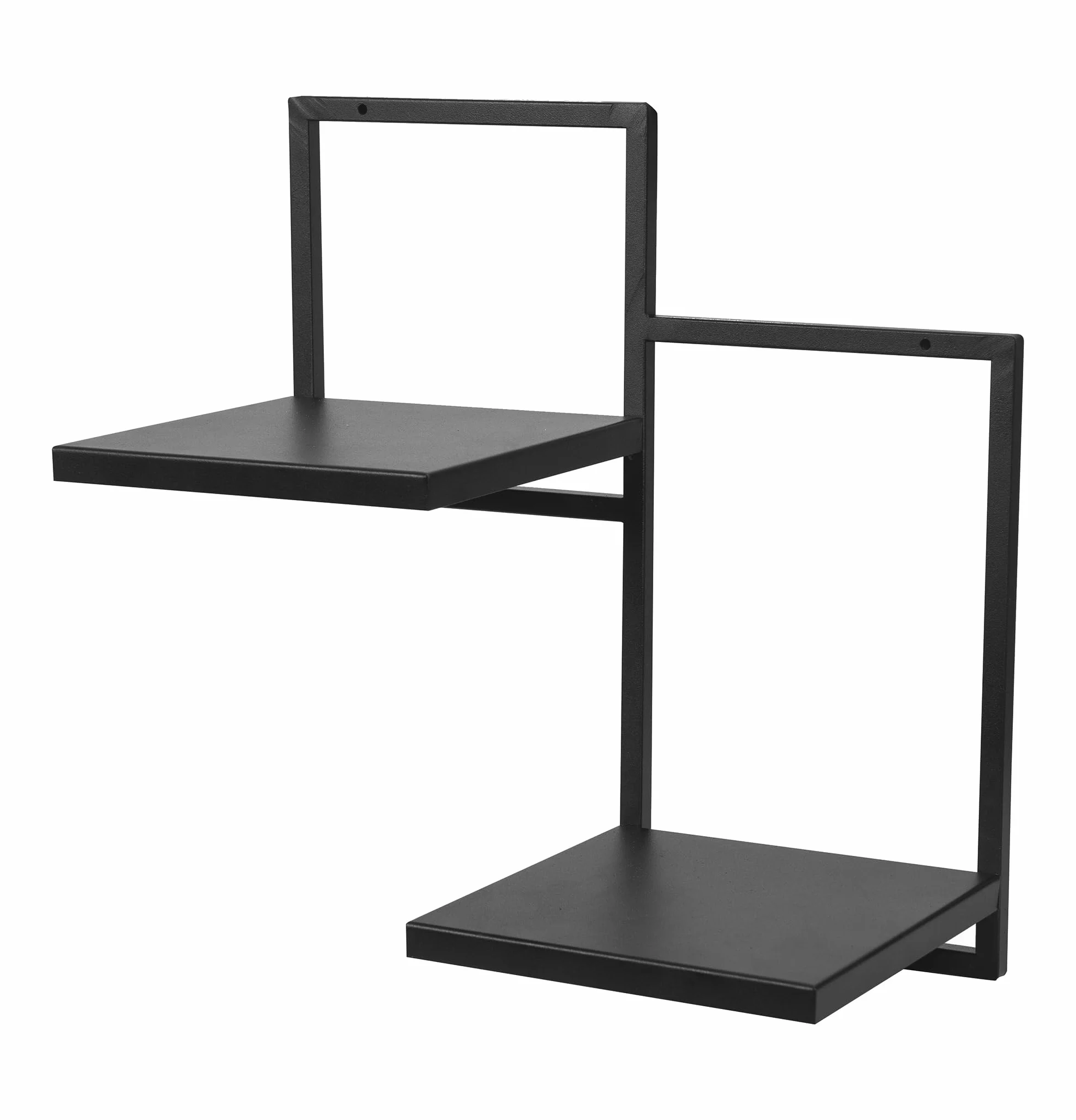 Ścienna półka na rośliny Duo Ripiani - Stojak na rośliny 2 poziomy - 39x21x40cm - kolor Czarny - Kwietnik Metalowa półka ścienna - Półka dekoracyjna - Akcesoria domowe