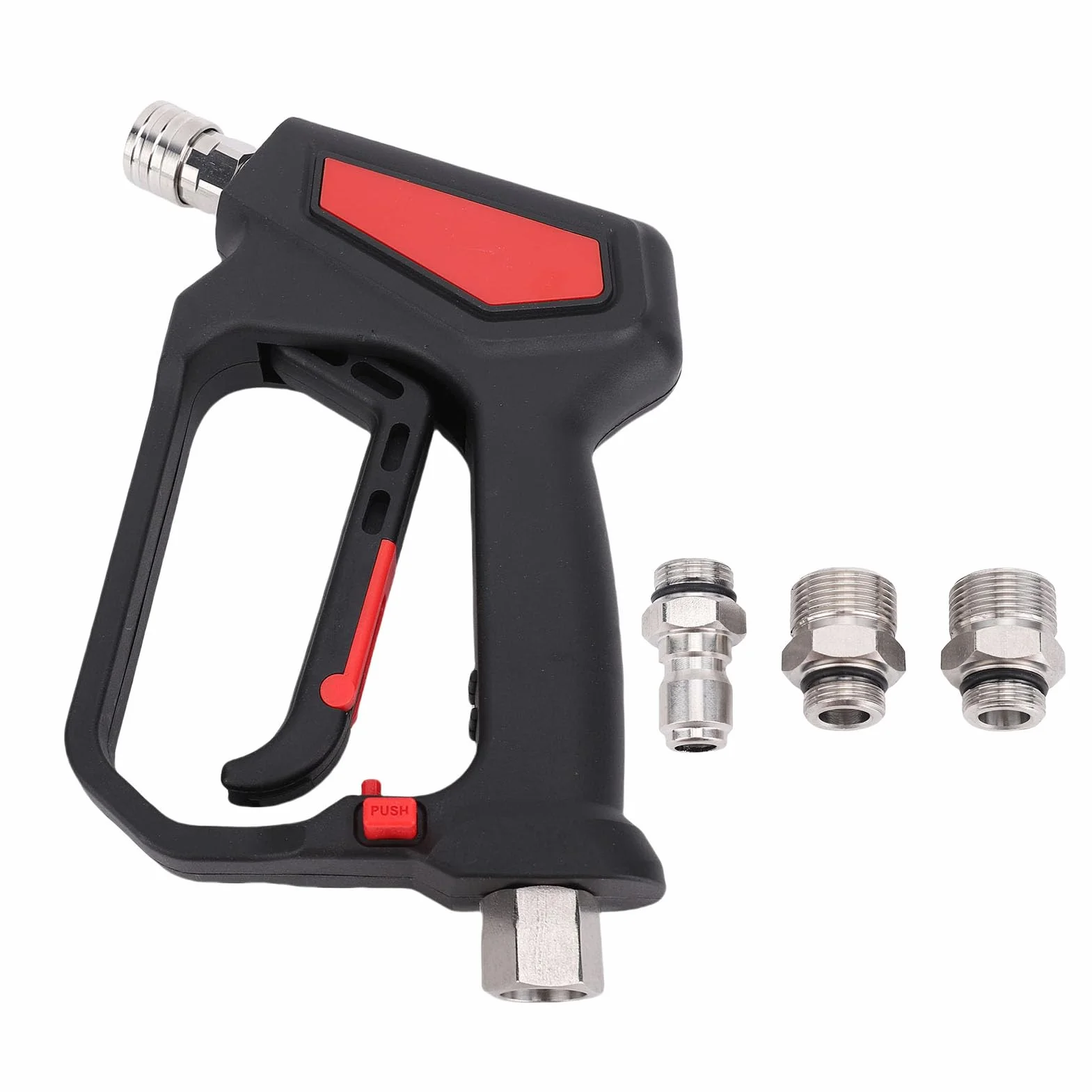 Pistolet do Myjki Ciśnieniowej, Wysokociśnieniowy Pistolet Natryskowy 5000 PSI 10,5 GPM z Szybkozłączem 1/4 Cala, Szybkozłączem 3/8 Cala, Złączki M22 14 Mm 15 Mm, do Mycia