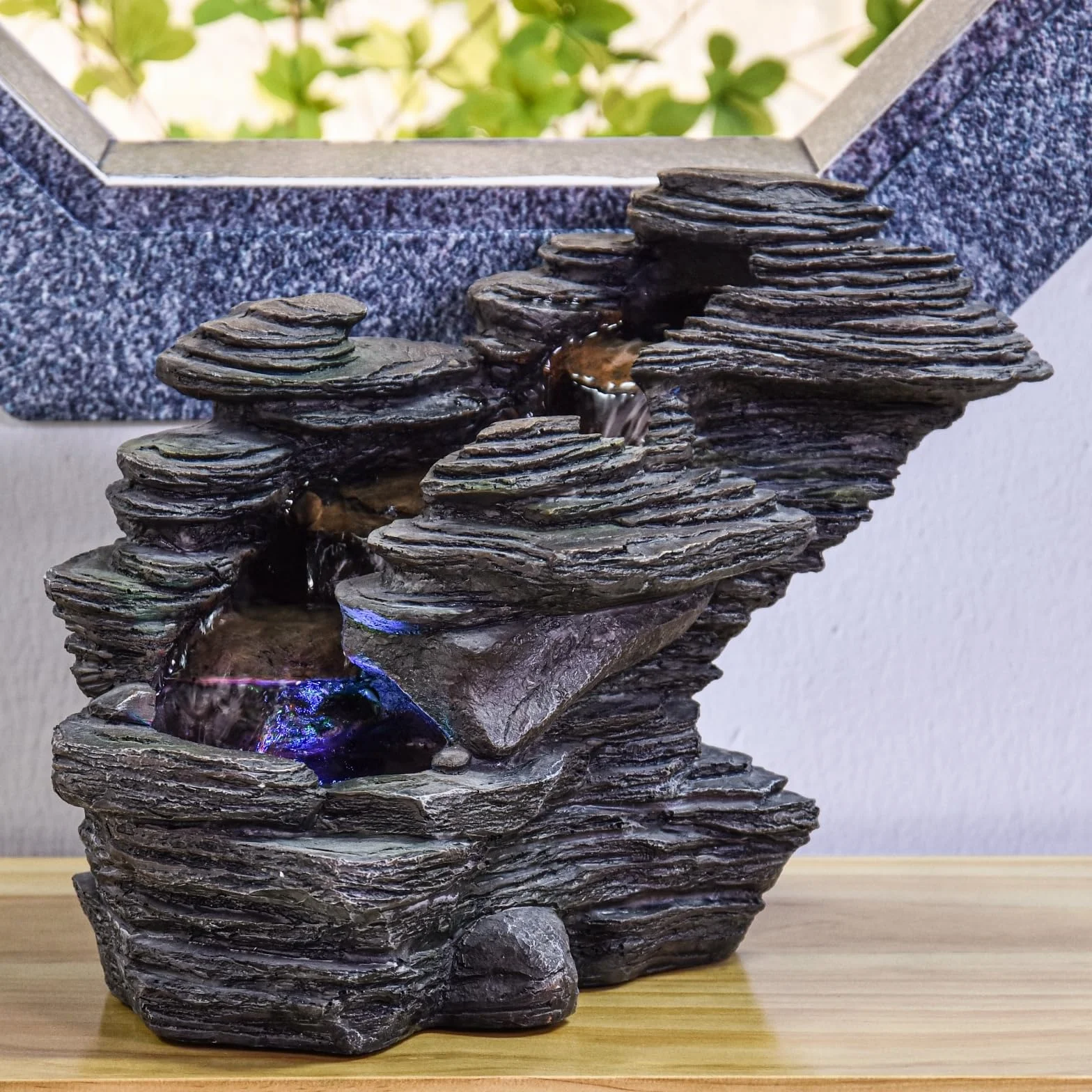 Zen Light SCFR132 Rzeka Woda Cecha Natura Brązowy Kamień 38 x 19 x 25 cm