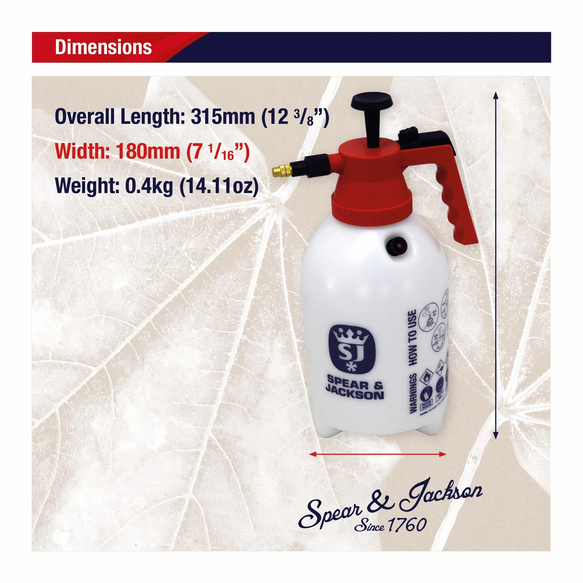 Spear & Jackson 2LPAPS Opryskiwacz ogrodowy pod ciśnieniem, 2 l