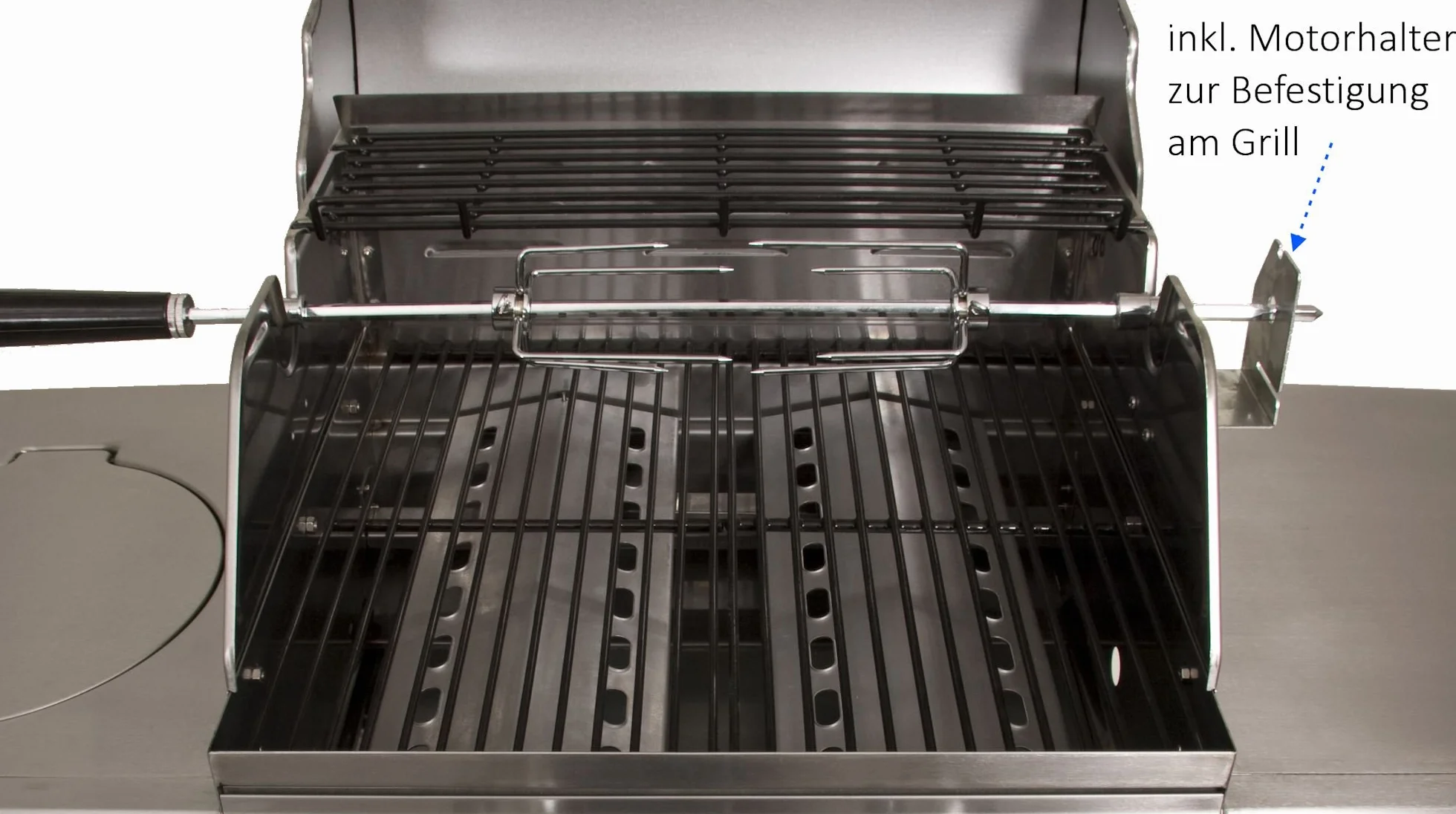 BBQ-Toro Zestaw rożna do grilla 90 cm stal nierdzewna 220 V–240 V Rotisserie