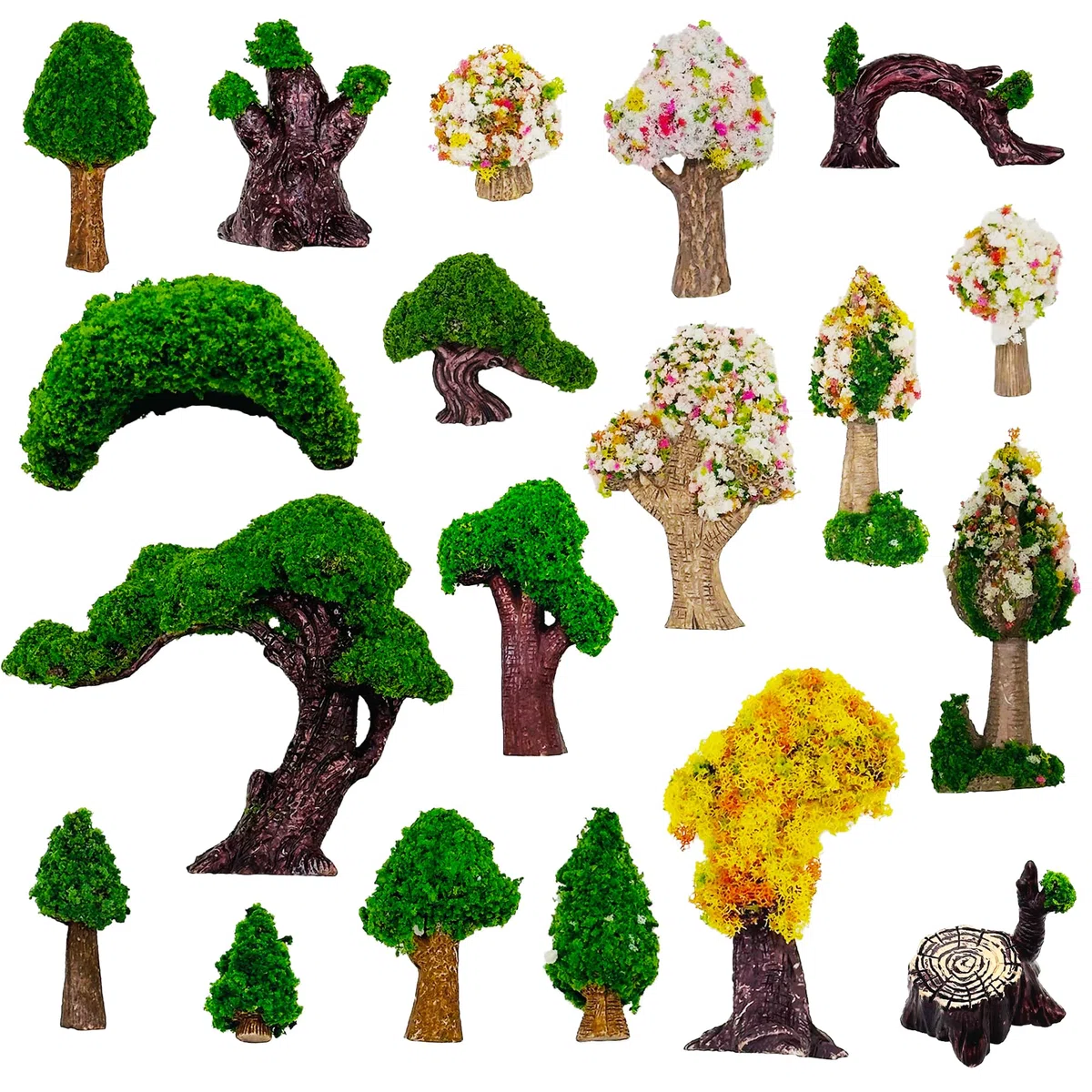 Cayway Miniaturowy ogród wróżki Zengarten akcesoria, 19 sztuk, mini narzędzia rolnicze, zestaw miniaturowych ozdób, miniaturowa dekoracja ogrodowa do miniaturowych akcesoriów ogrodowych