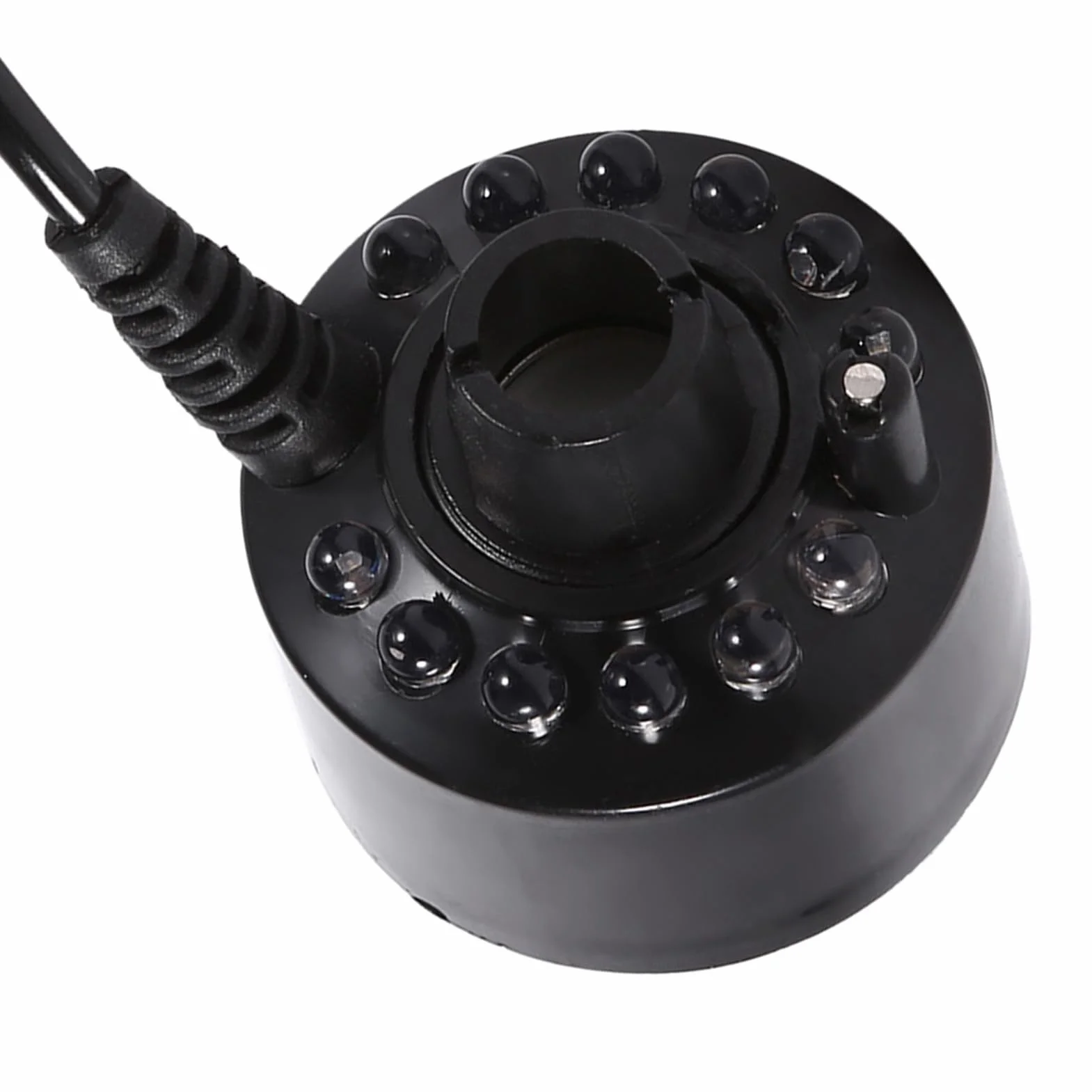 Mist Maker Fogger, 24V 12 LED Zmieniający Kolor Nawilżacz Ultradźwiękowy Mist Maker Water Pond Atomizer Nawilżacz Powietrza do Ogrodnictwa i Stawu
