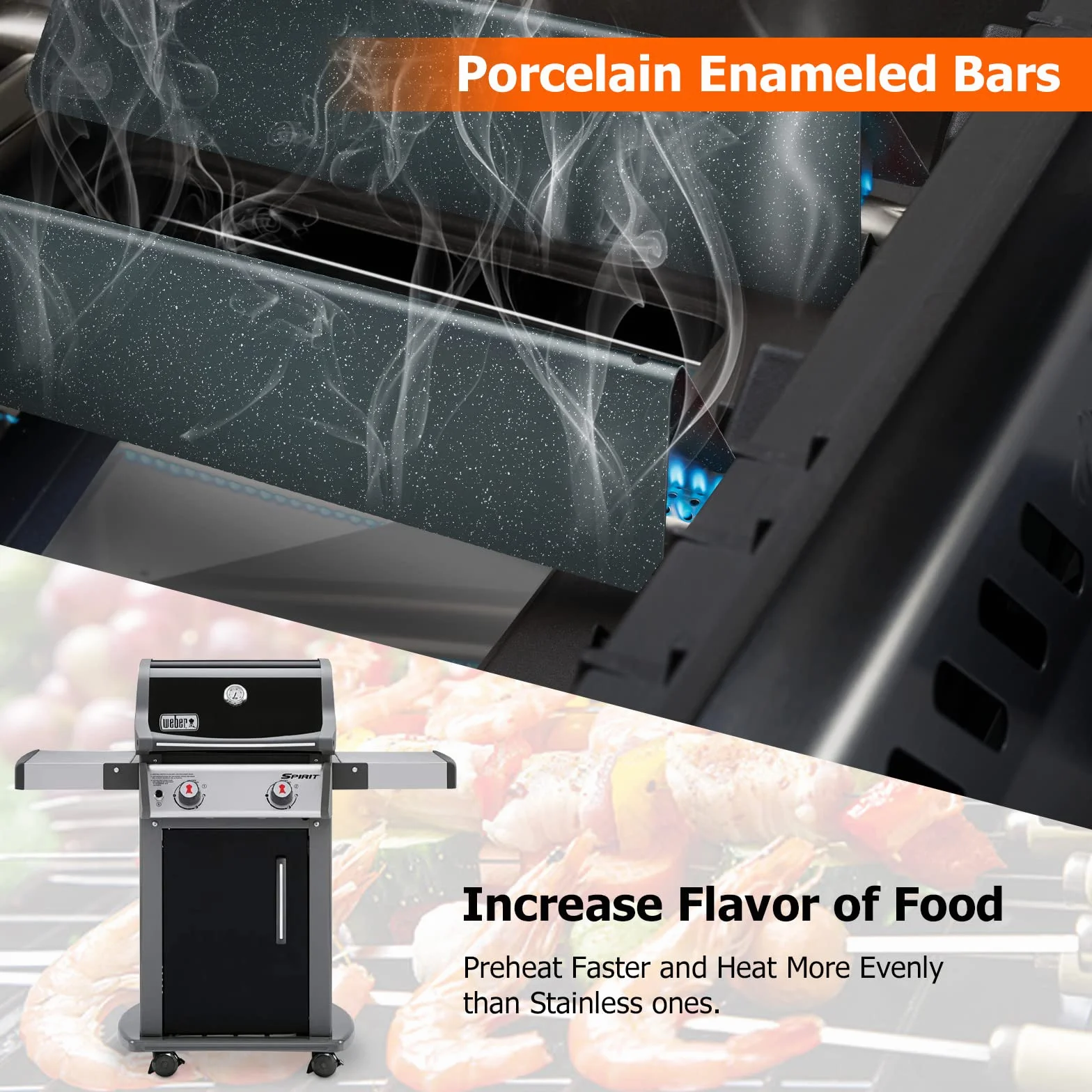 Weber Spirit 200 Series Flavorizer Bars porcelana emaliowana 38,9 x 8,9 x 6,8 cm do grilla gazowego